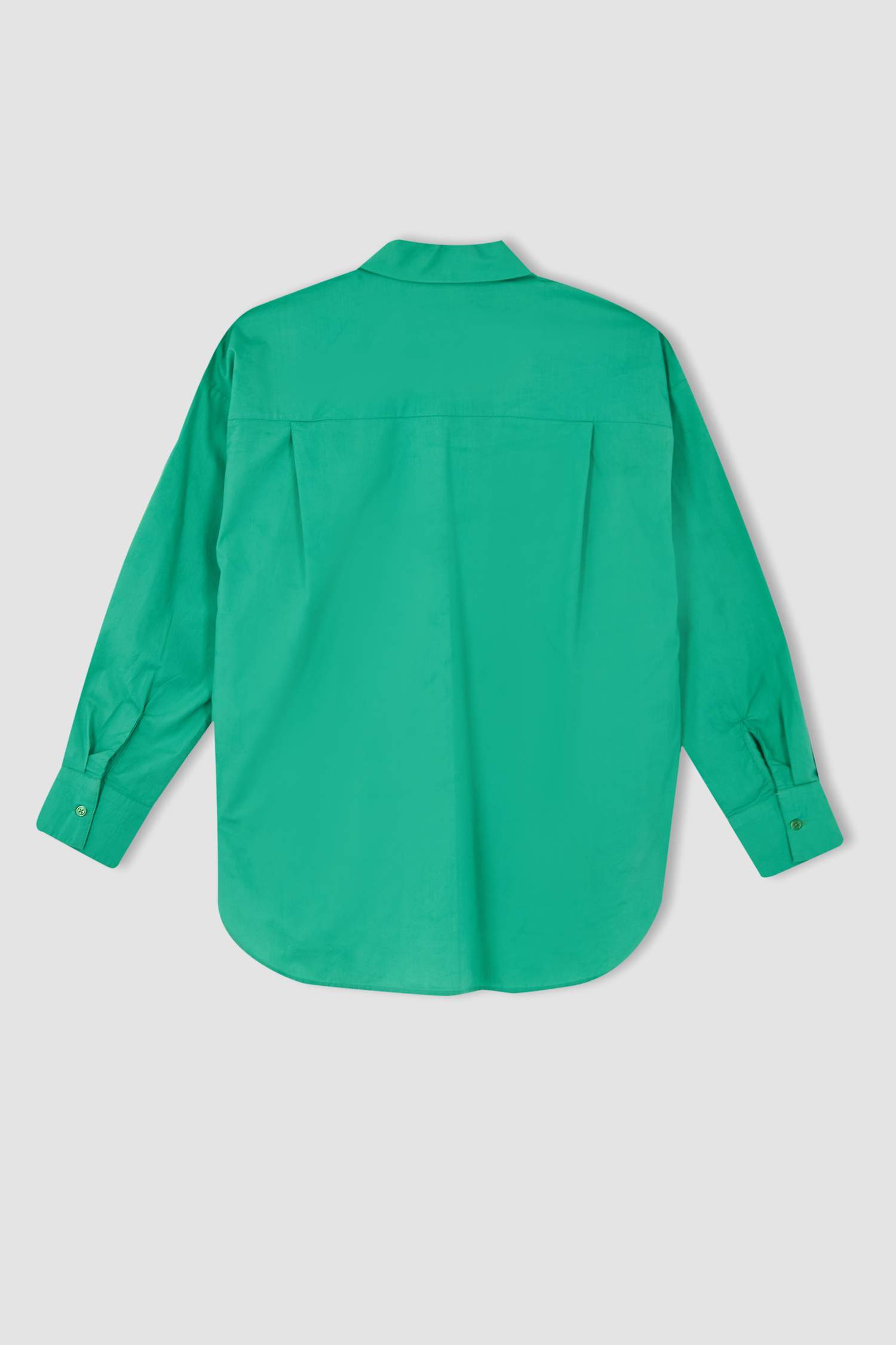 Oversize Fit Pamuklu Uzun Kollu Poplin Gömlek
