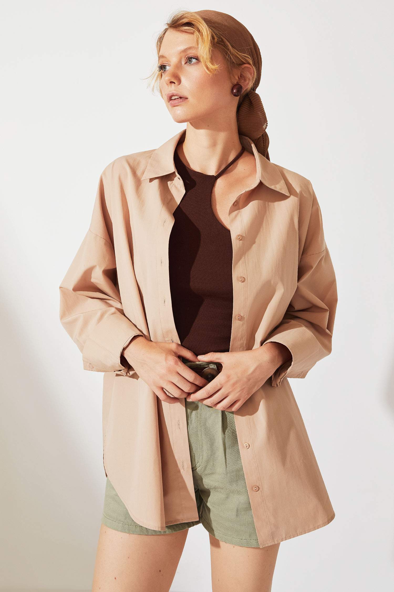 Basic Oversize Fit Pamuklu Poplin Gömlek