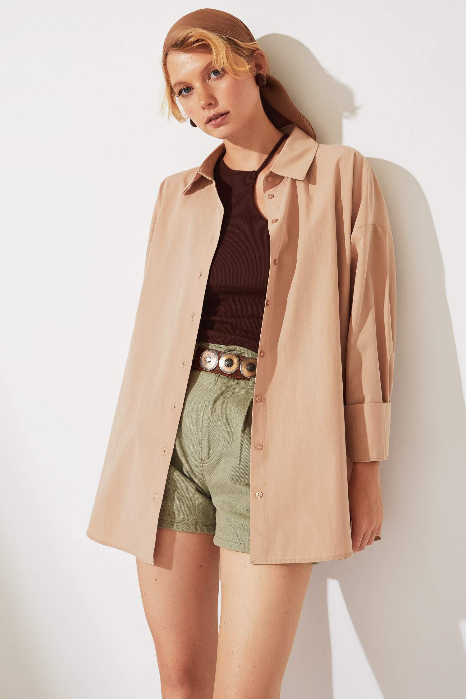 Basic Oversize Fit Pamuklu Poplin Gömlek