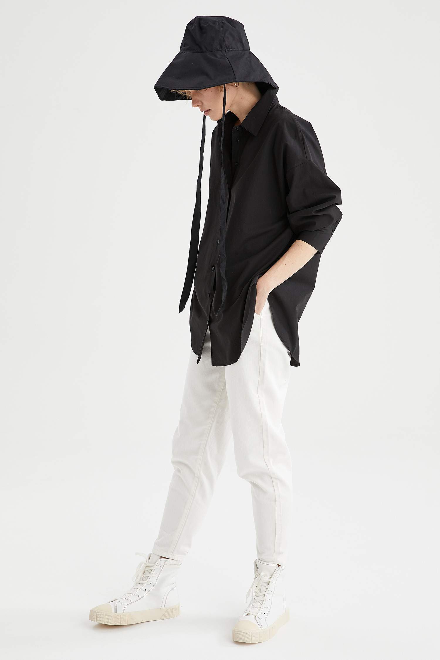 Basic Oversize Fit Pamuklu Poplin Gömlek Tunik