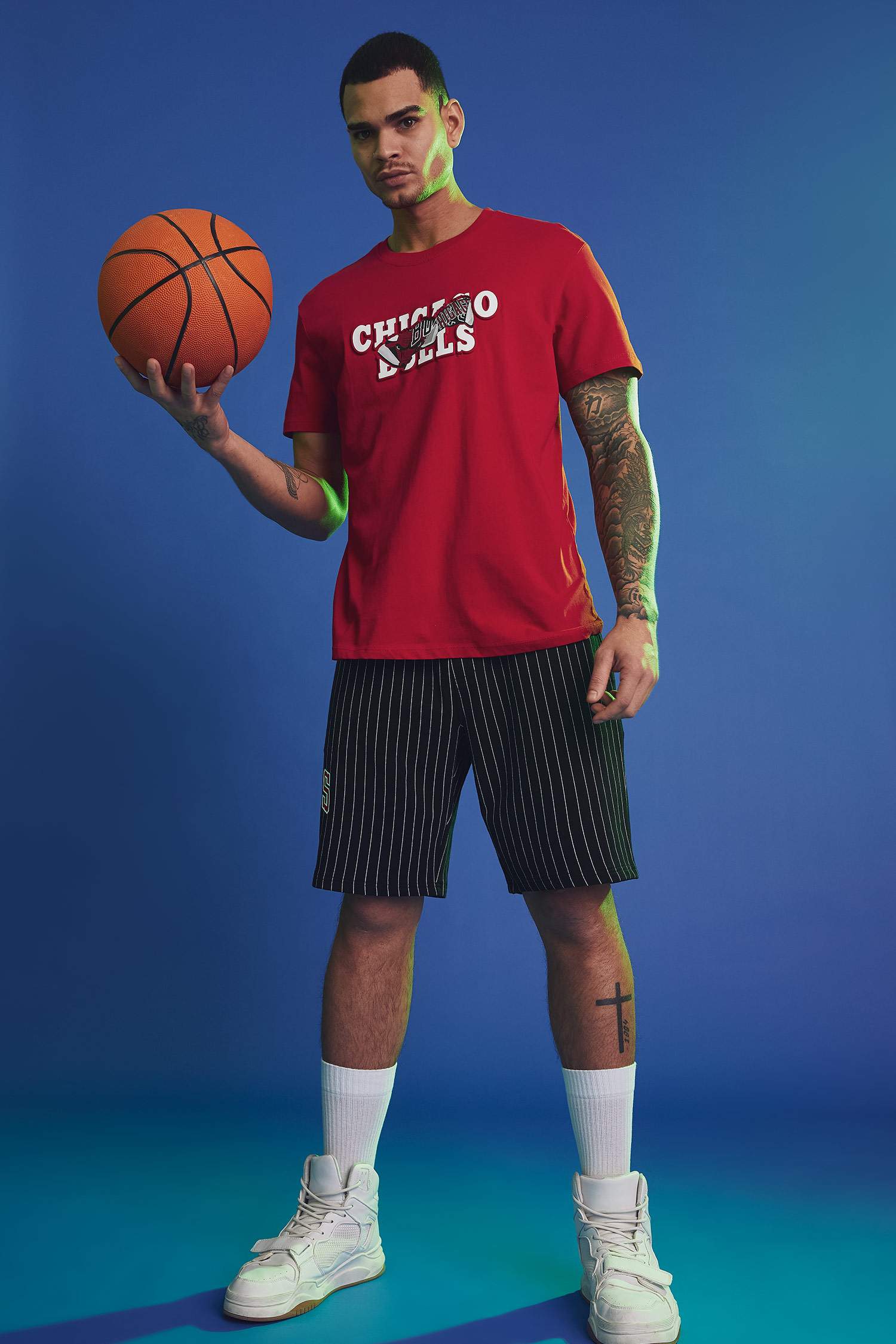 Regular Fit NBA Lisanslı Bisiklet Yaka Pamuklu Penye Tişört