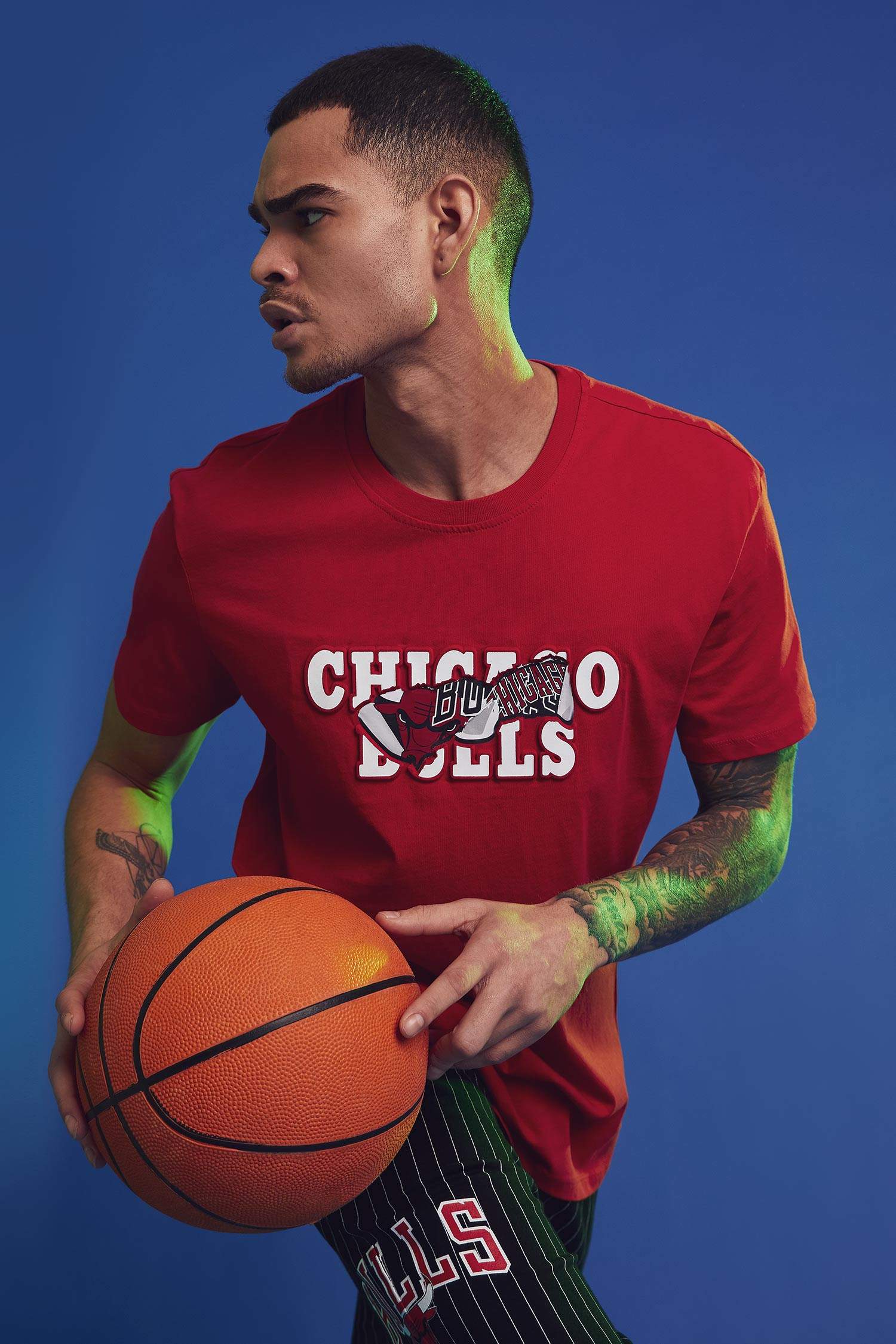Regular Fit NBA Lisanslı Bisiklet Yaka Pamuklu Penye Tişört
