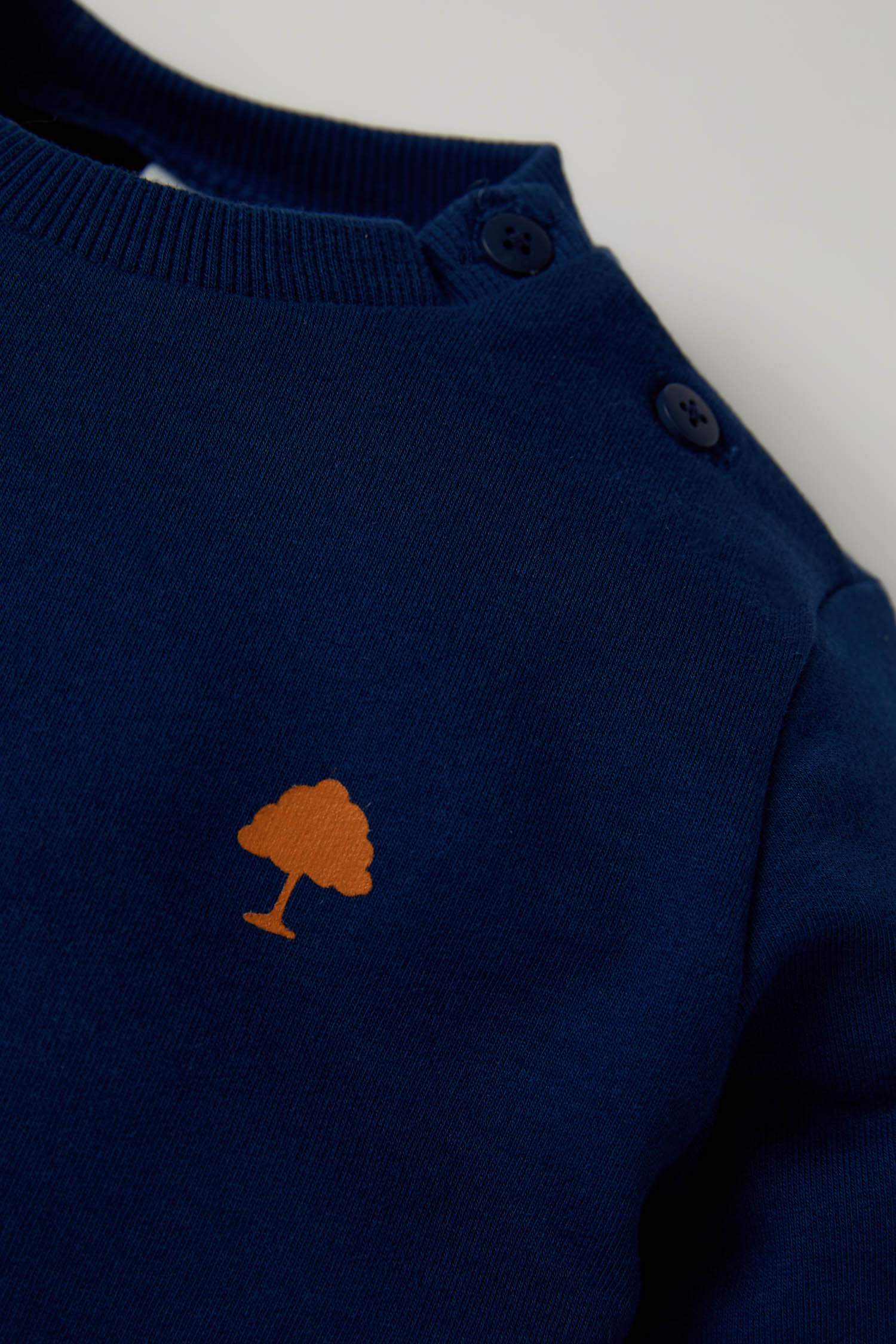 Erkek Bebek Baskılı Pamuklu Sweatshirt ve Jogger Eşofman Alt Takım