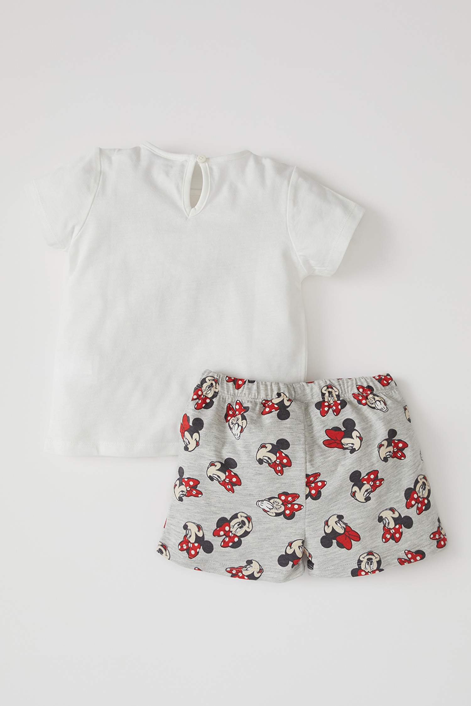 Kız Bebek Minnie Mouse Lisanslı Kısa Kol Pamuklu Pijama Takımı