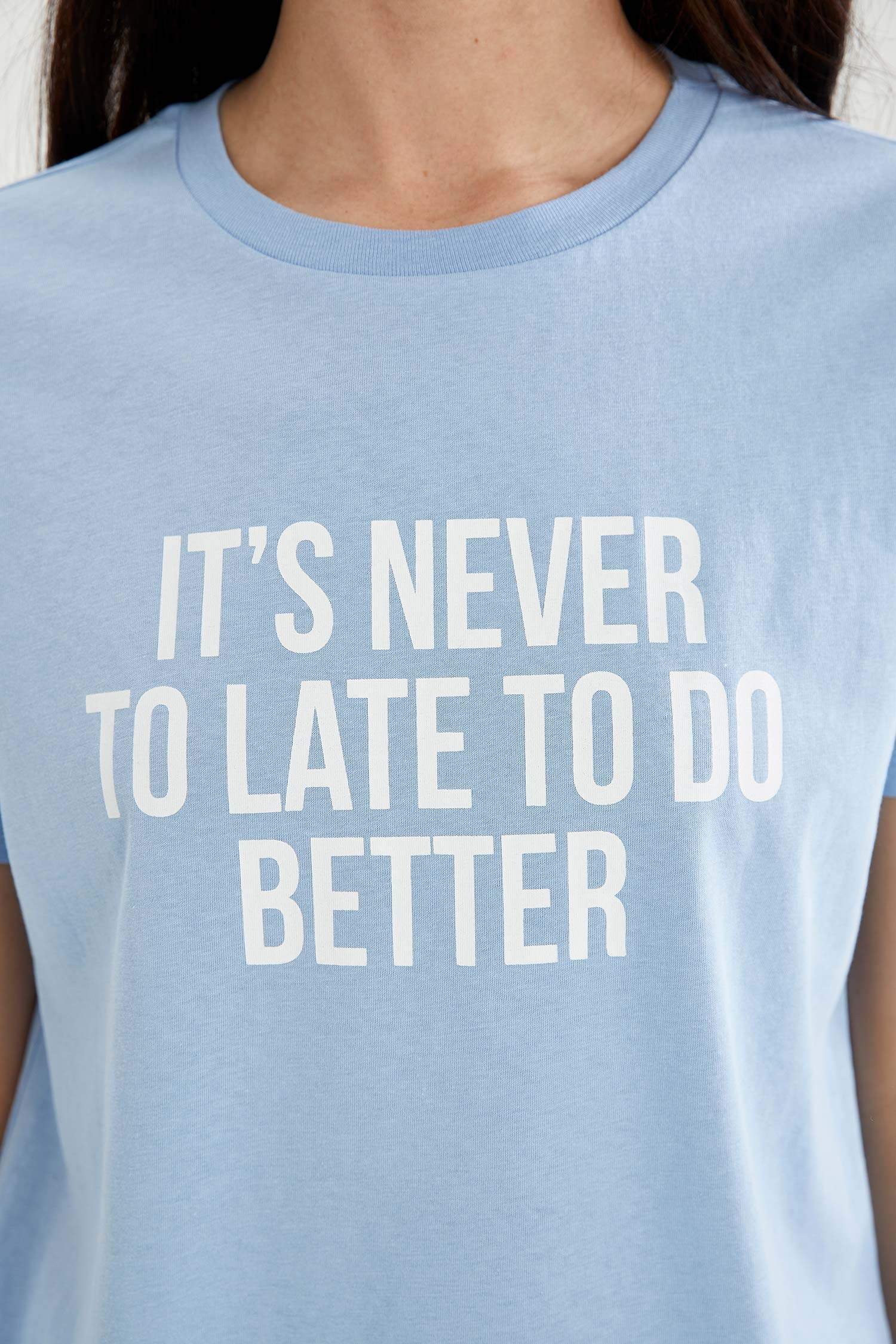 Slogan Baskılı Pamuklu Relax Fit Kısa Kollu Tişört