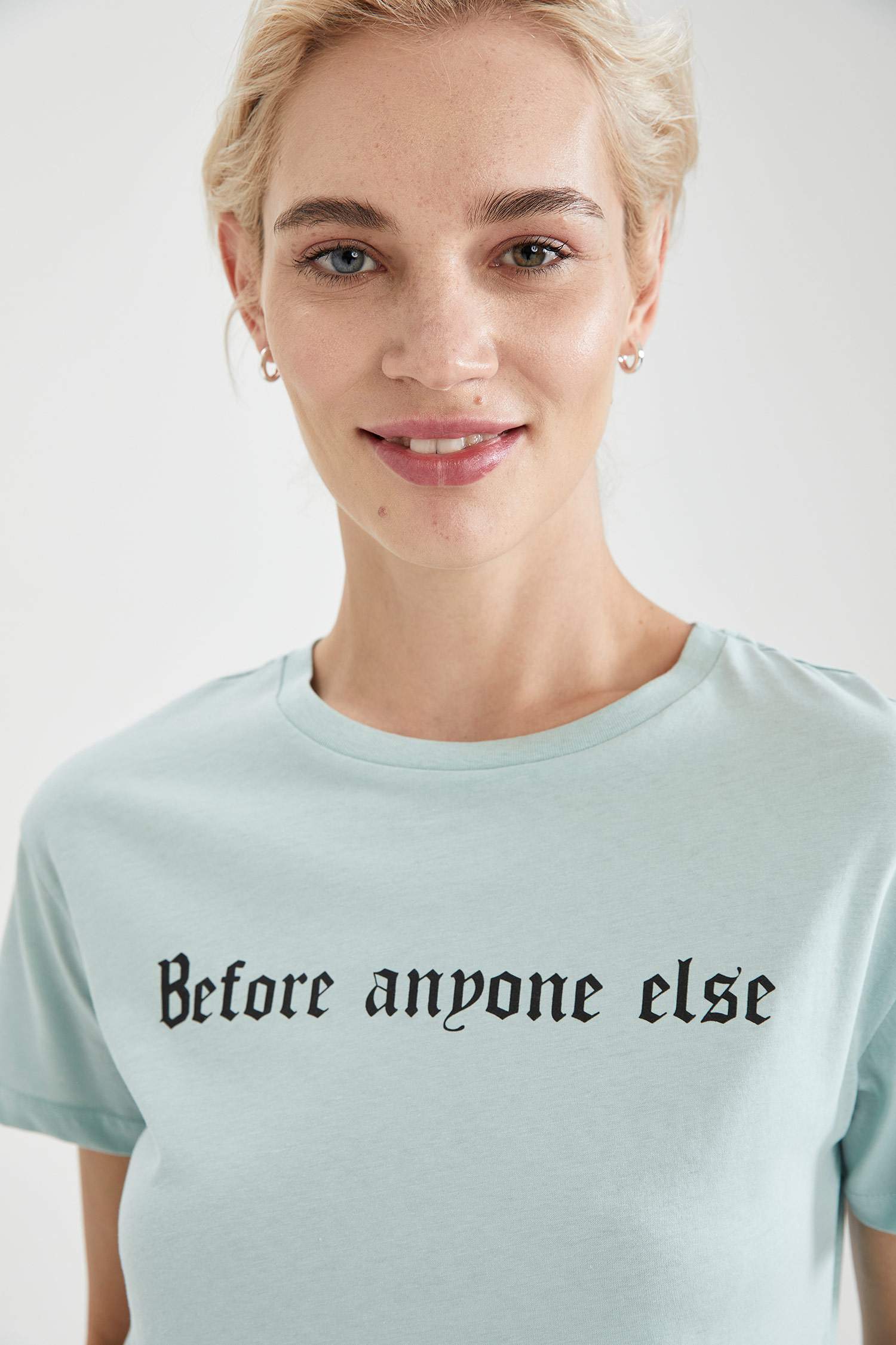 Slogan Baskılı Pamuklu Relax Fit Kısa Kollu Tişört