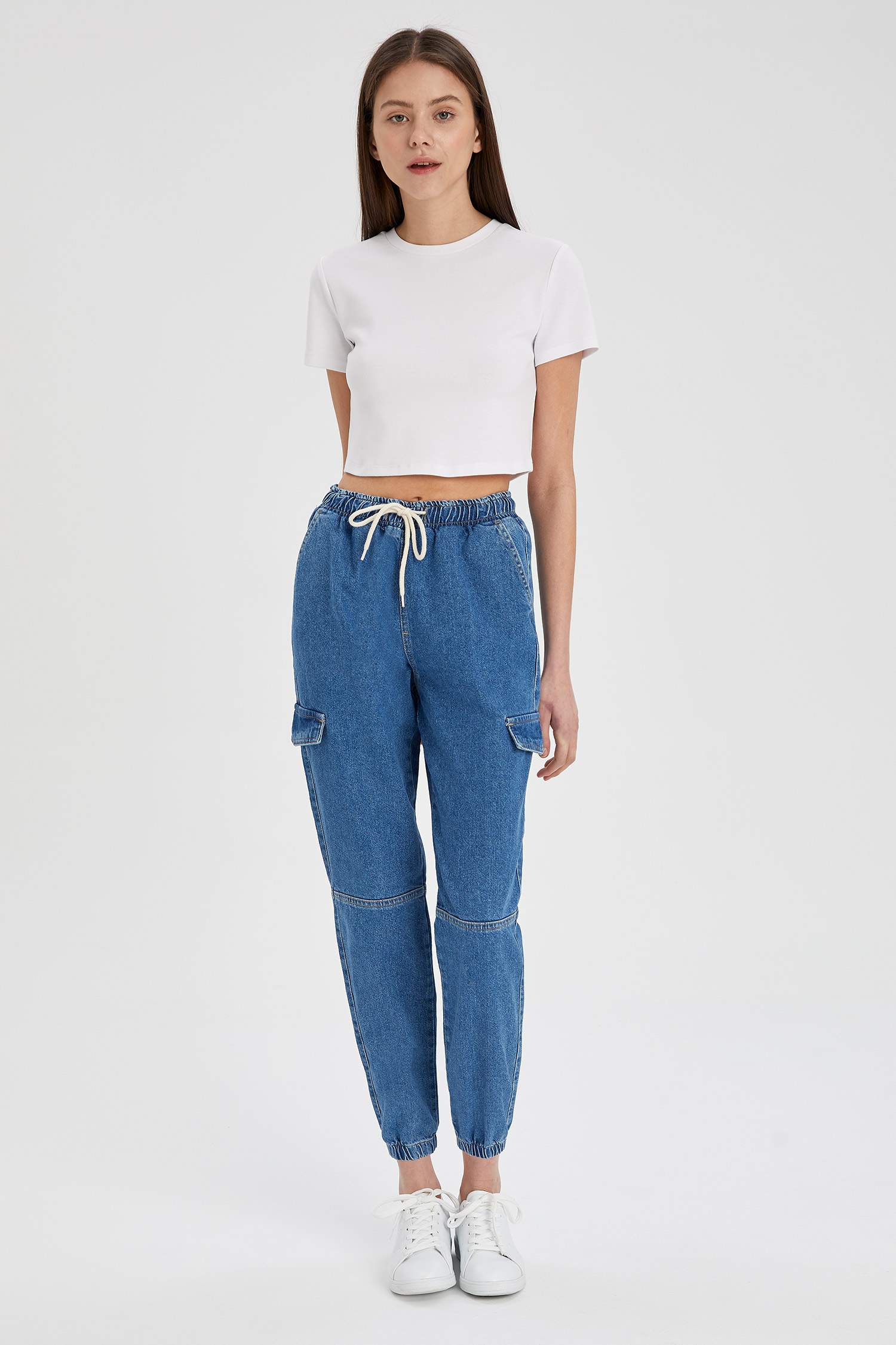 Cep Detaylı Jean Jogger Pantolon