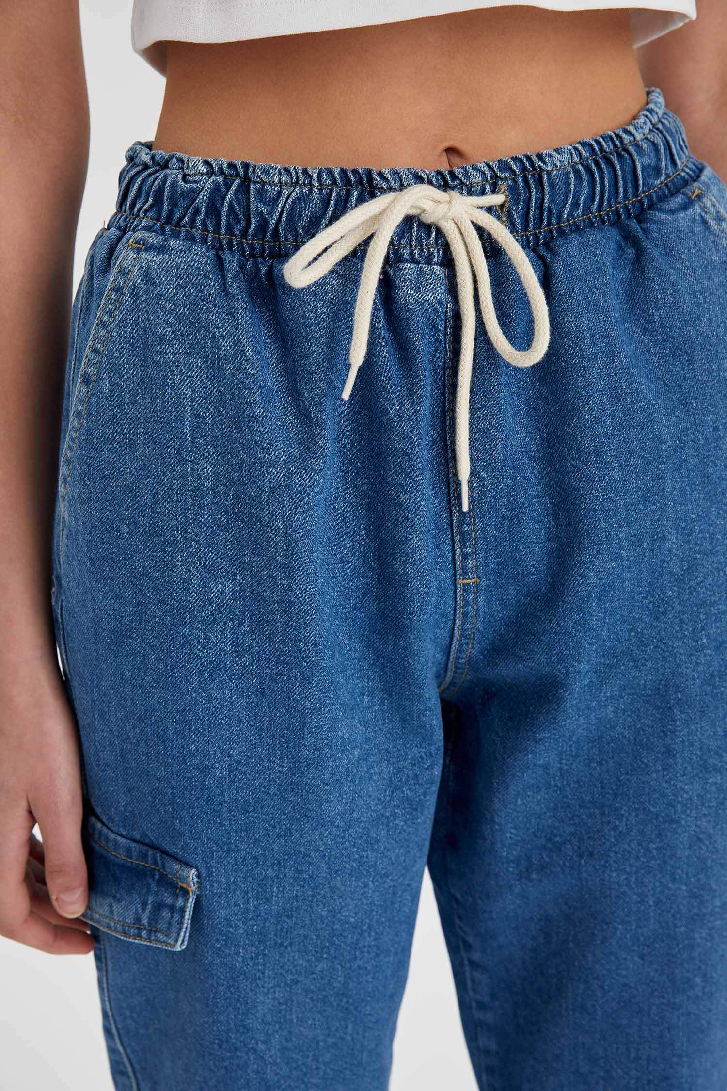 Cep Detaylı Jean Jogger Pantolon