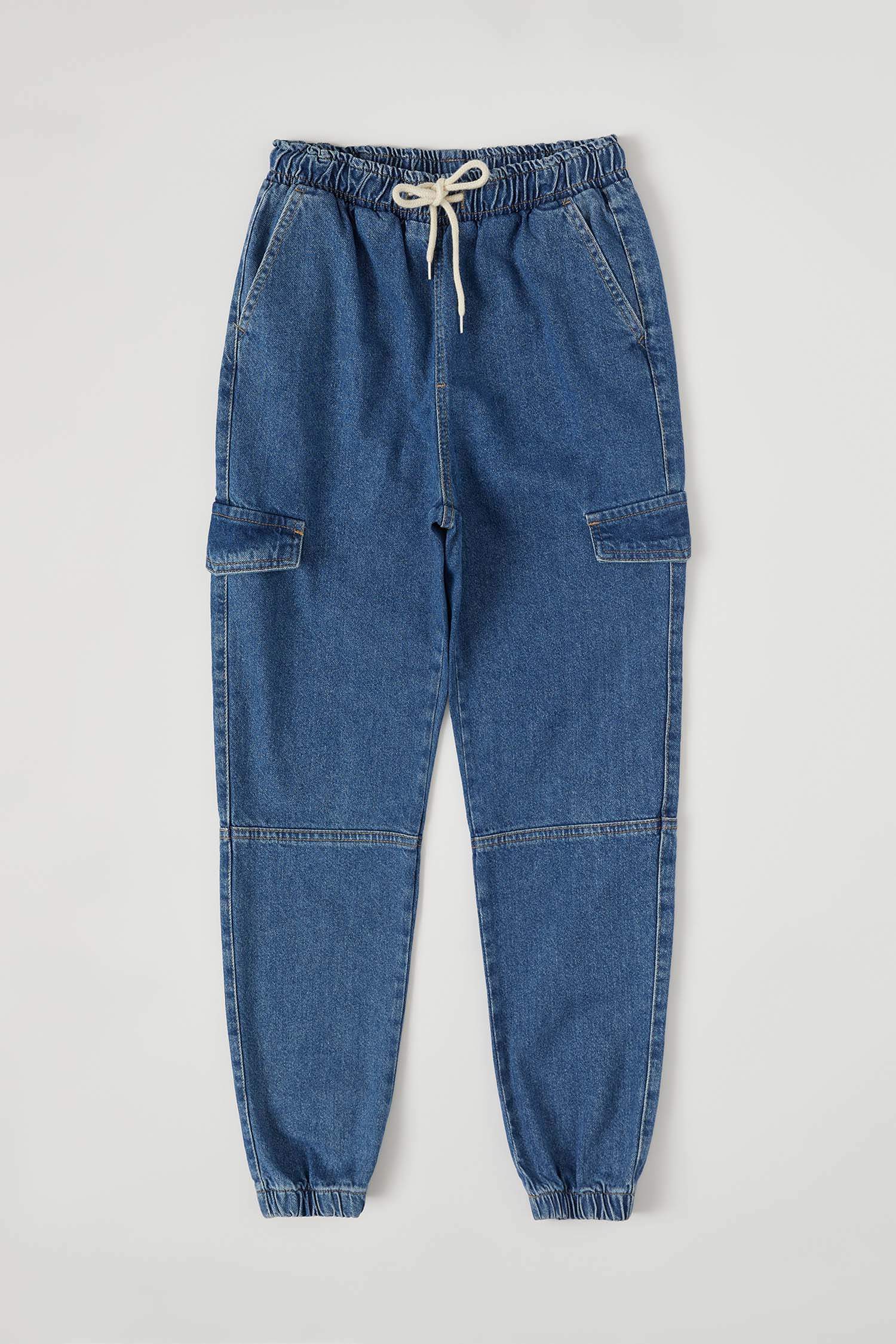 Cep Detaylı Jean Jogger Pantolon