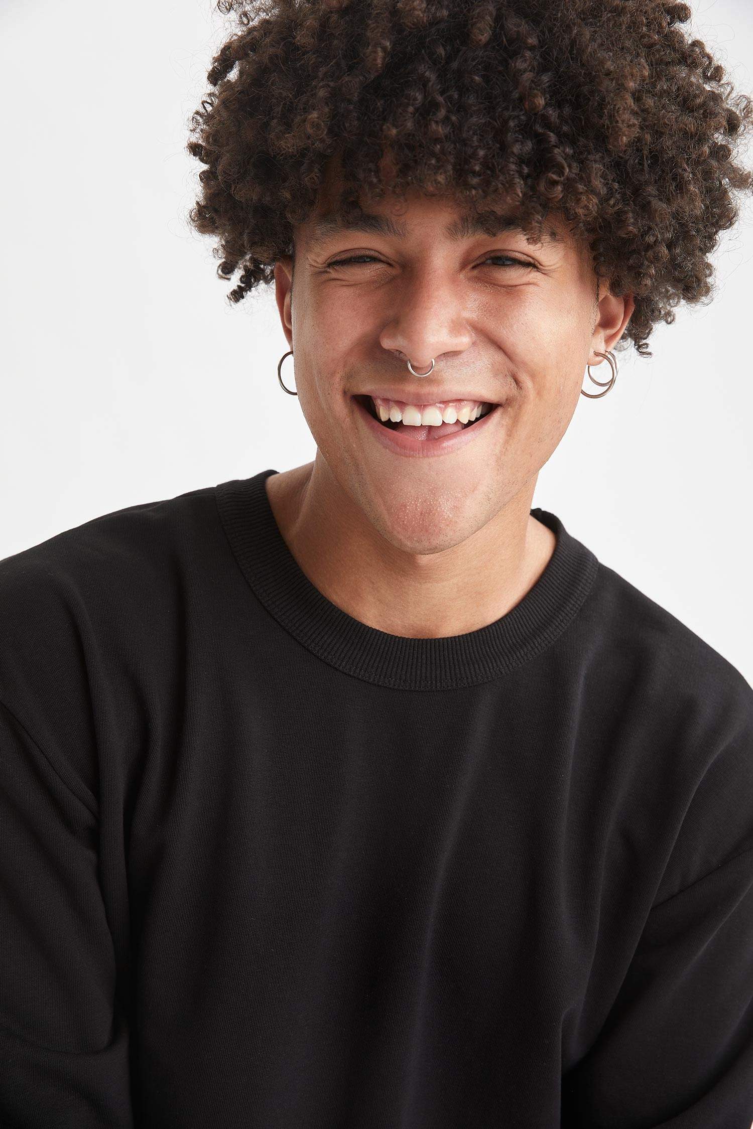 Oversize Fit Bisiklet Yaka Basic Sweatshirt