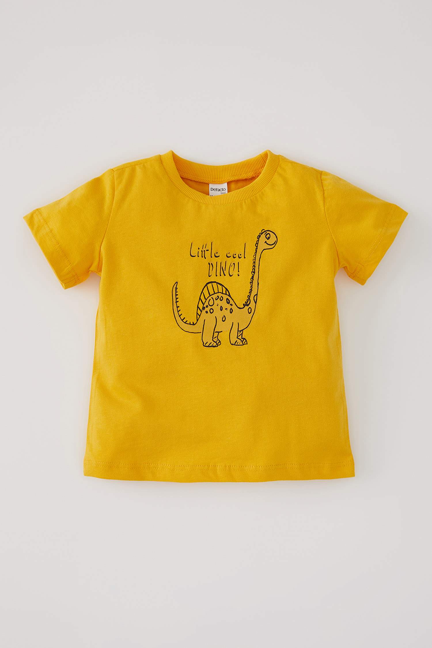 Erkek Bebek Dinozor Baskılı Pamuklu Kısa Kollu Tişört