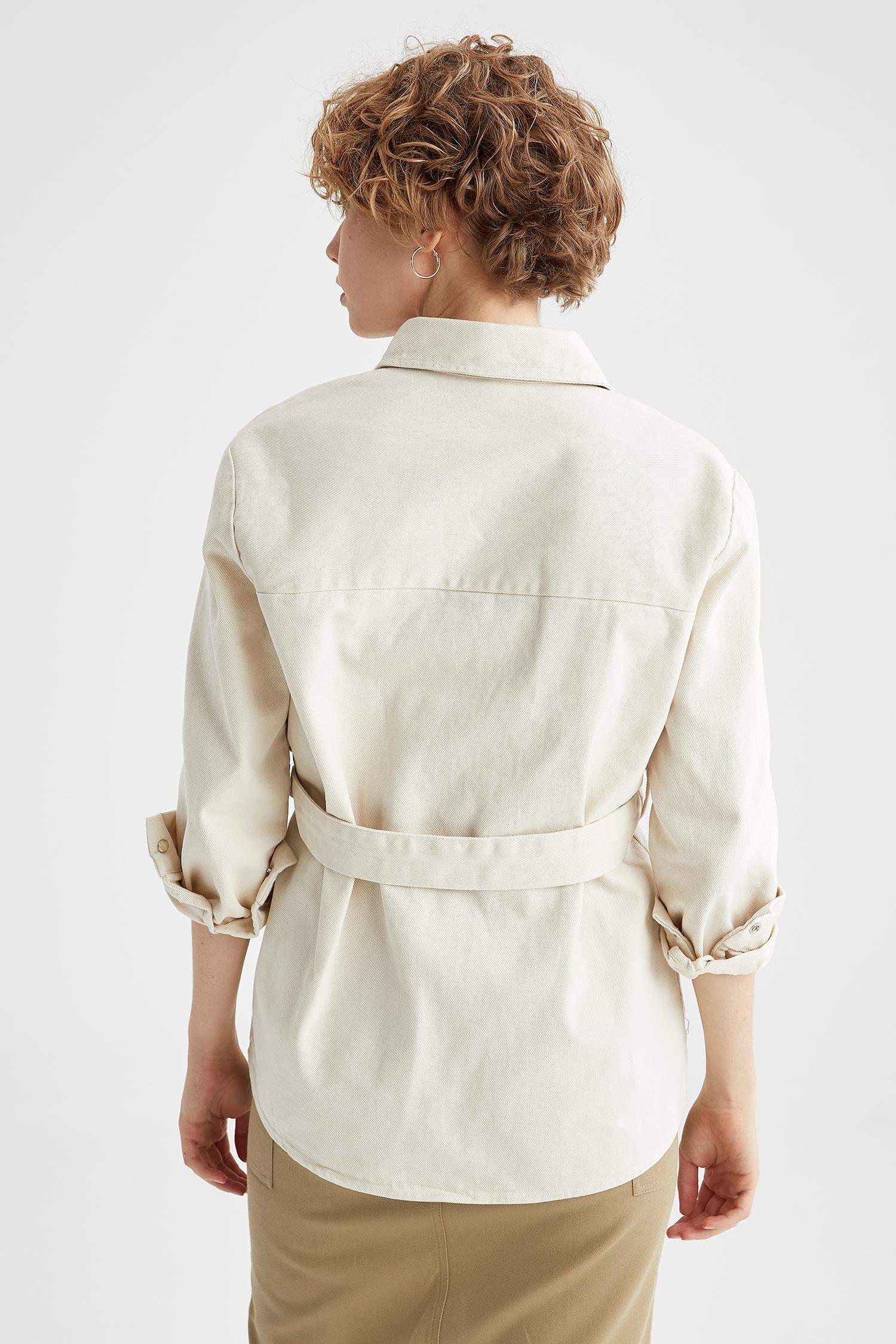 Kuşak Detaylı Relax Fit Tunik Ceket