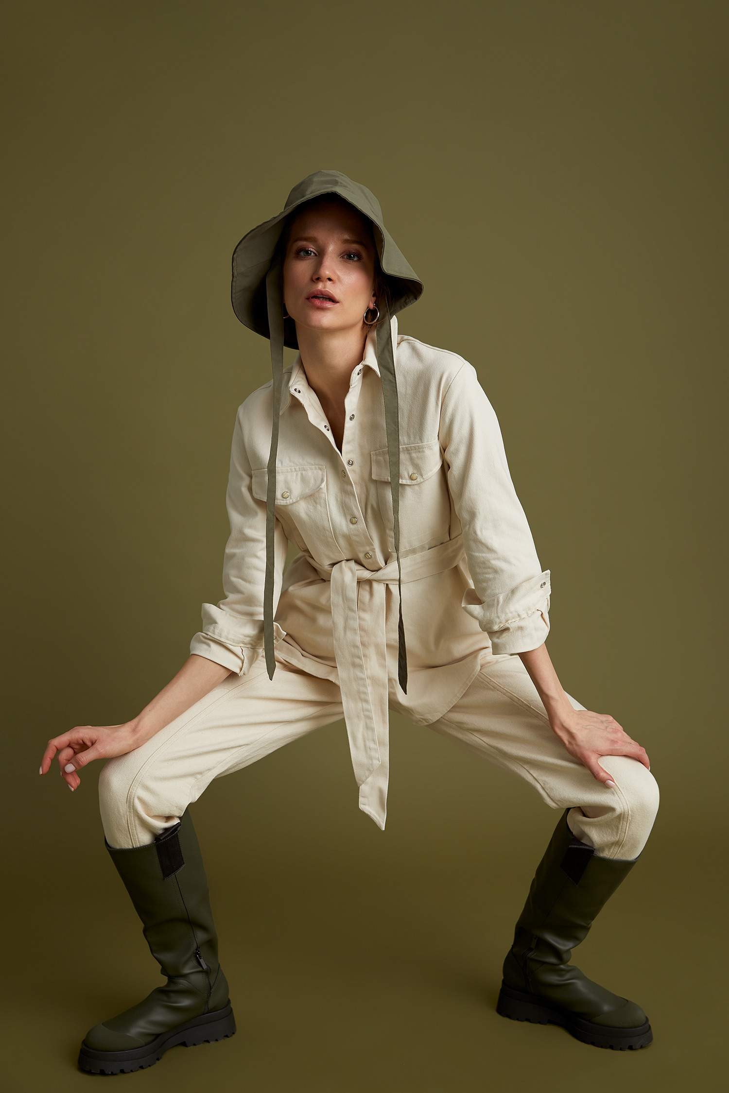 Kuşak Detaylı Relax Fit Tunik Ceket
