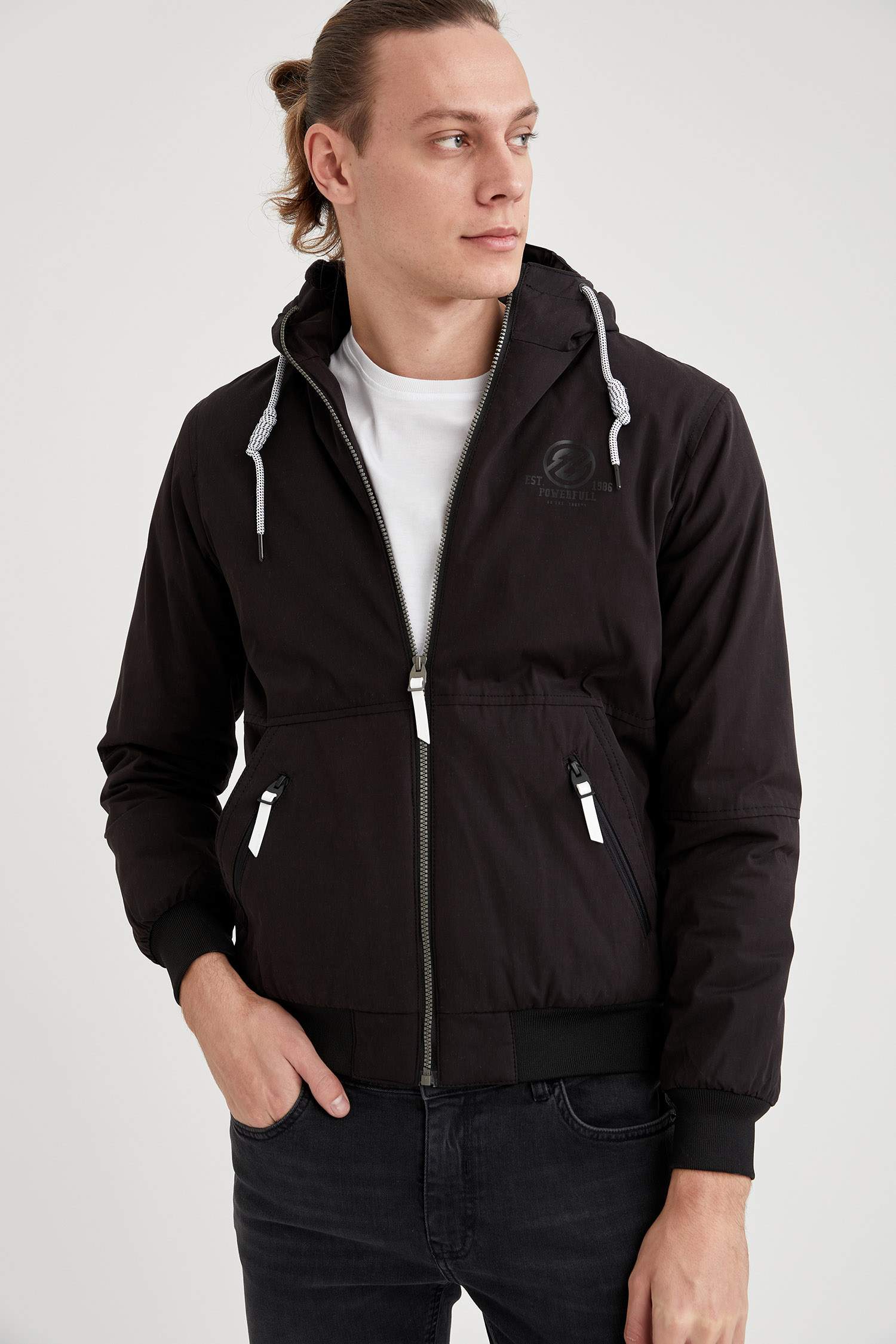 Slim Fit Kapüşonlu Mont