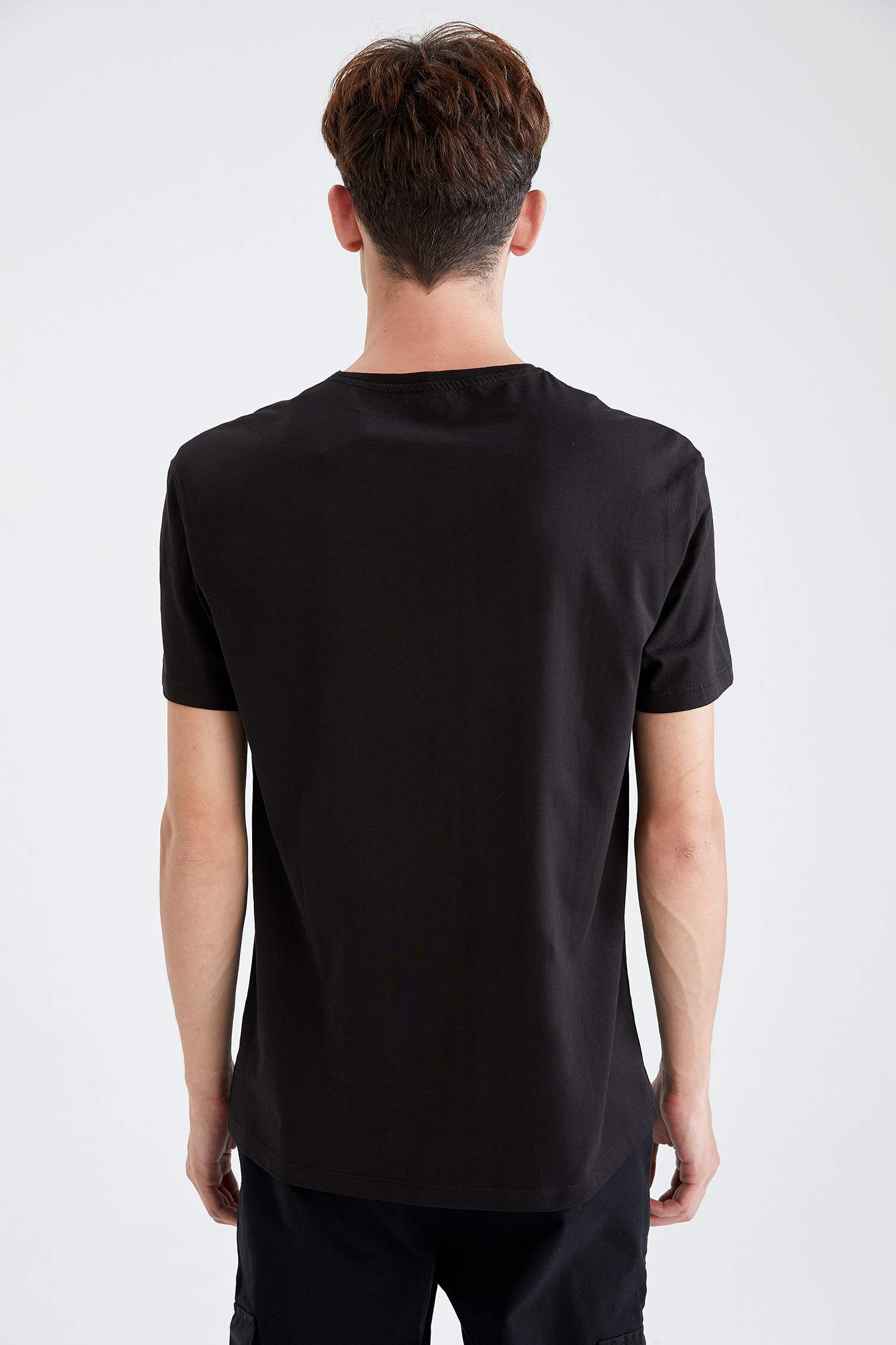 Regular Fit Bisiklet Yaka Baskılı Tişört