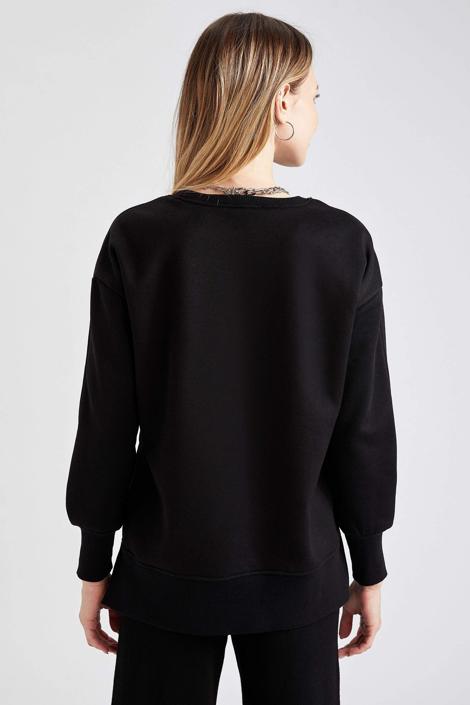 Yırtmaç Detaylı Oversize Fit Sweat Tunik