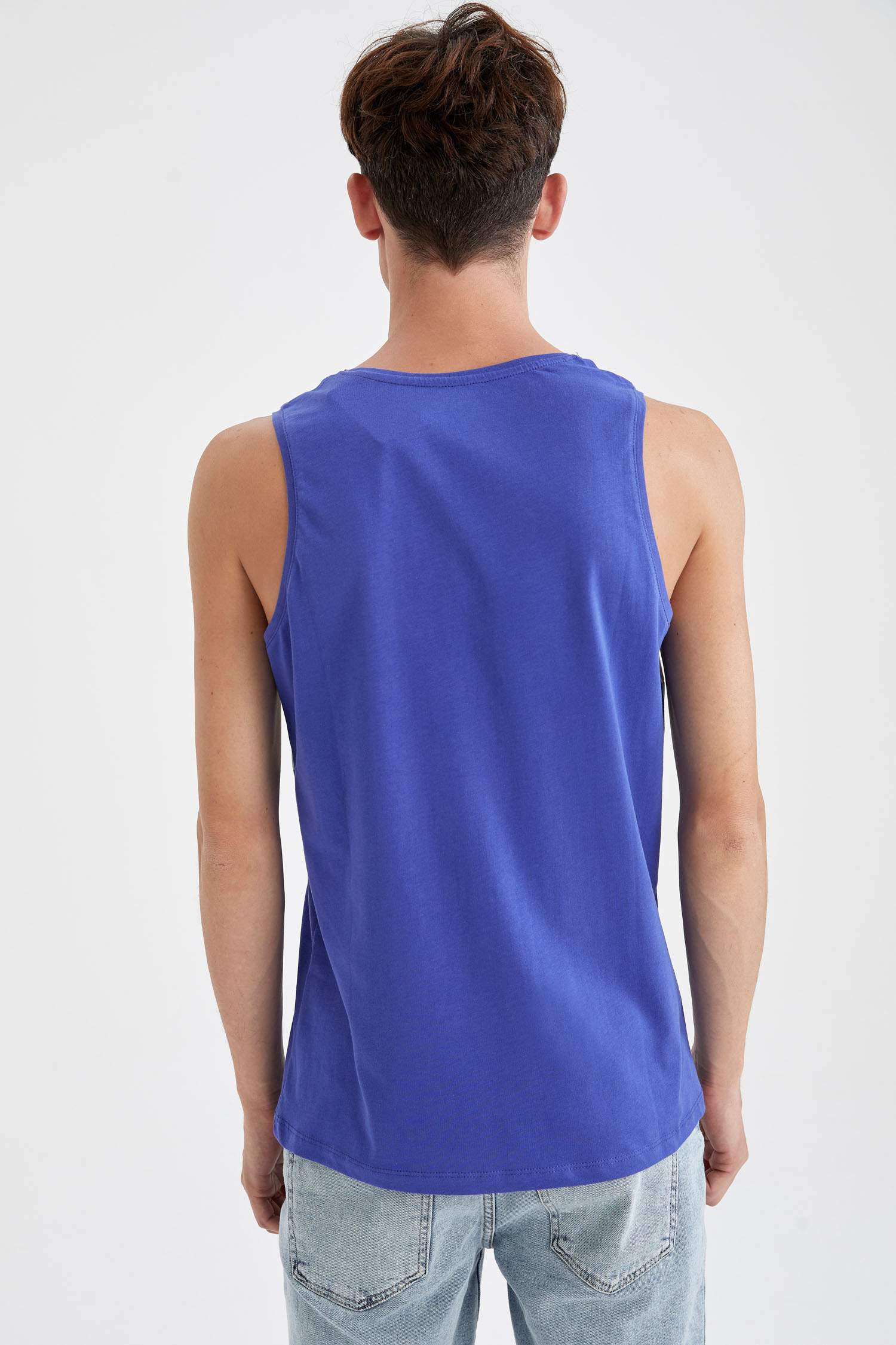 Slim Fit Baskılı Kolsuz Atlet