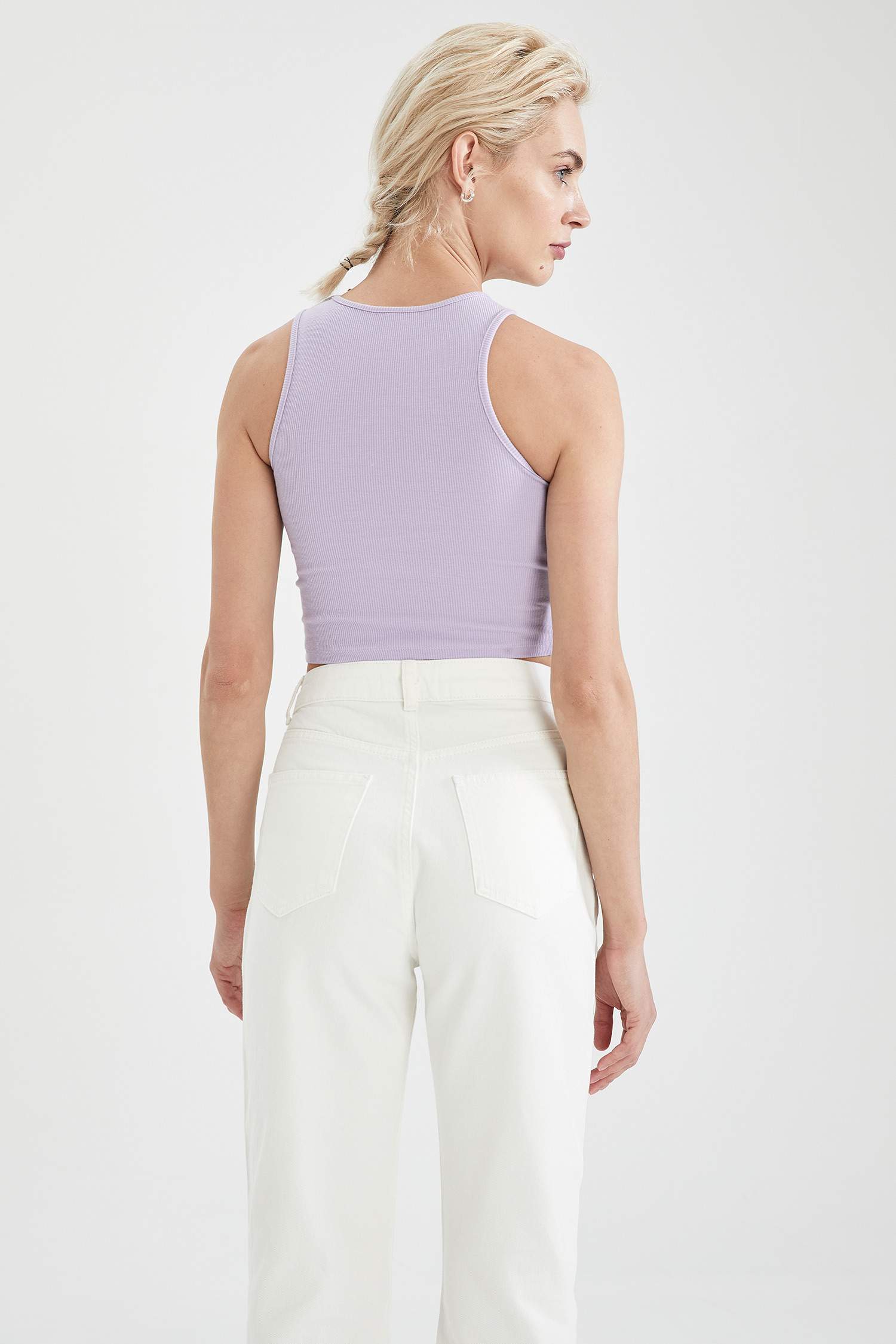 Halter Yaka Pamuklu Crop Top