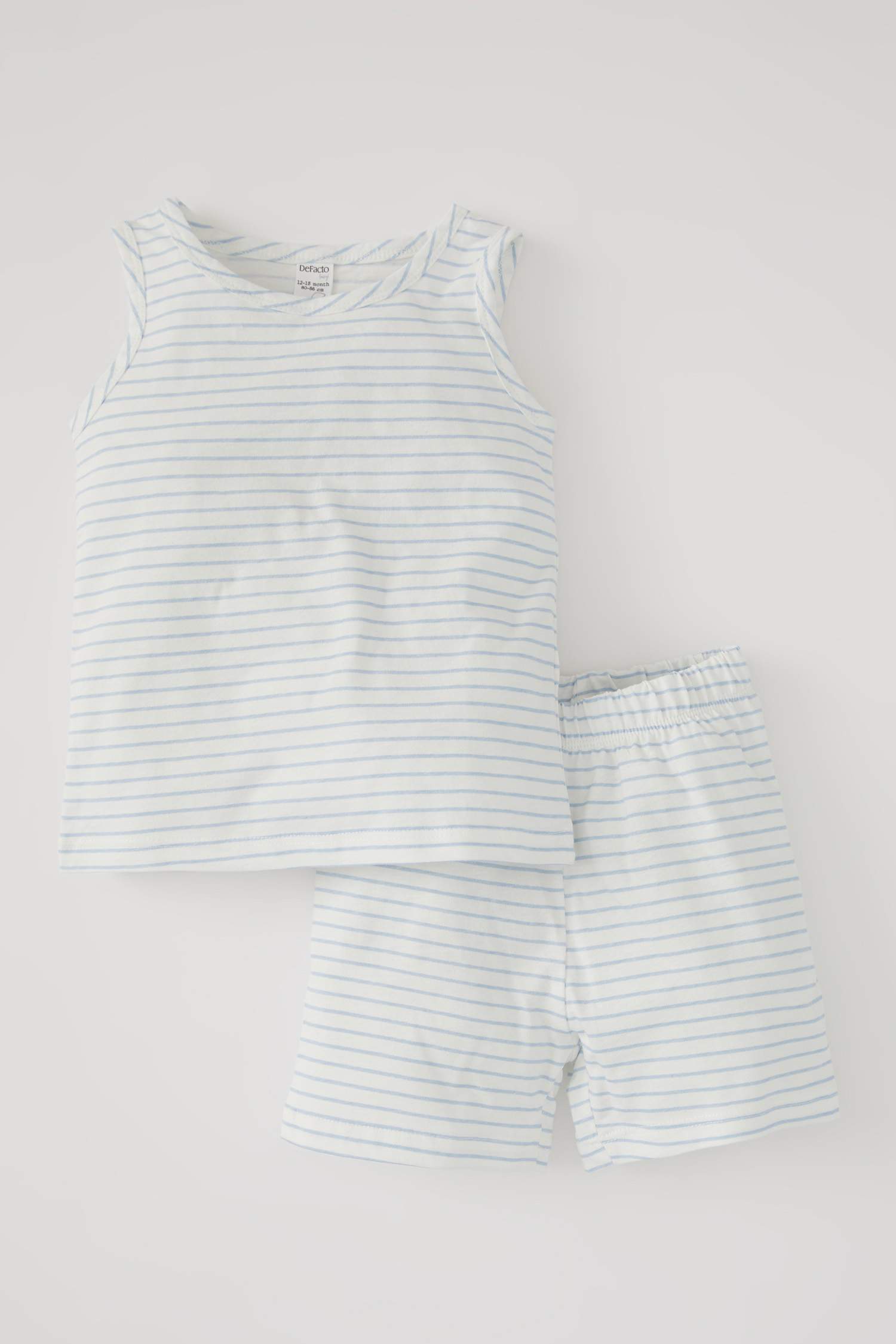 Unisex Çizgili Atlet Ve Şort Takımı