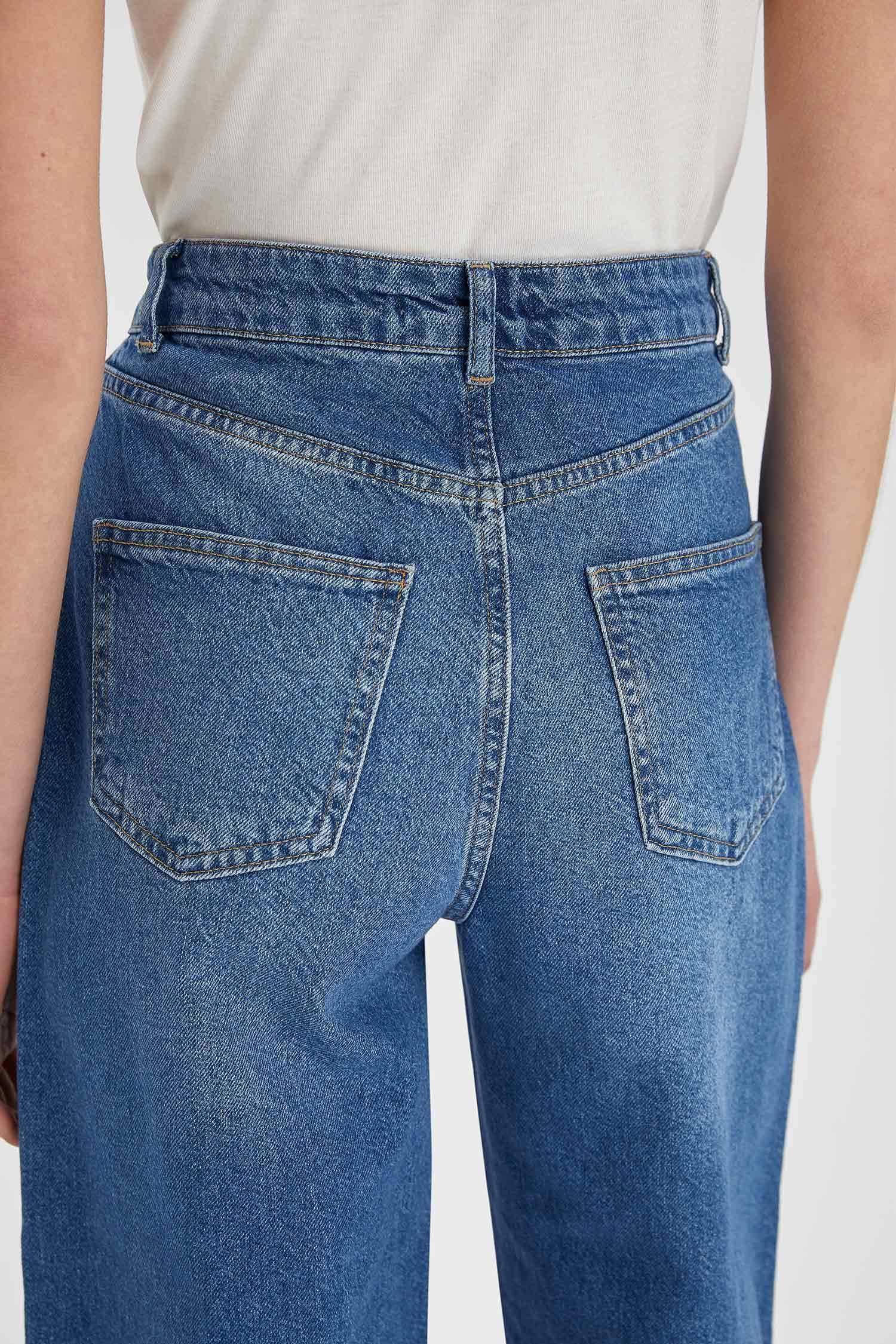 Jean Yüksek Bel Geniş Paça Pantolon