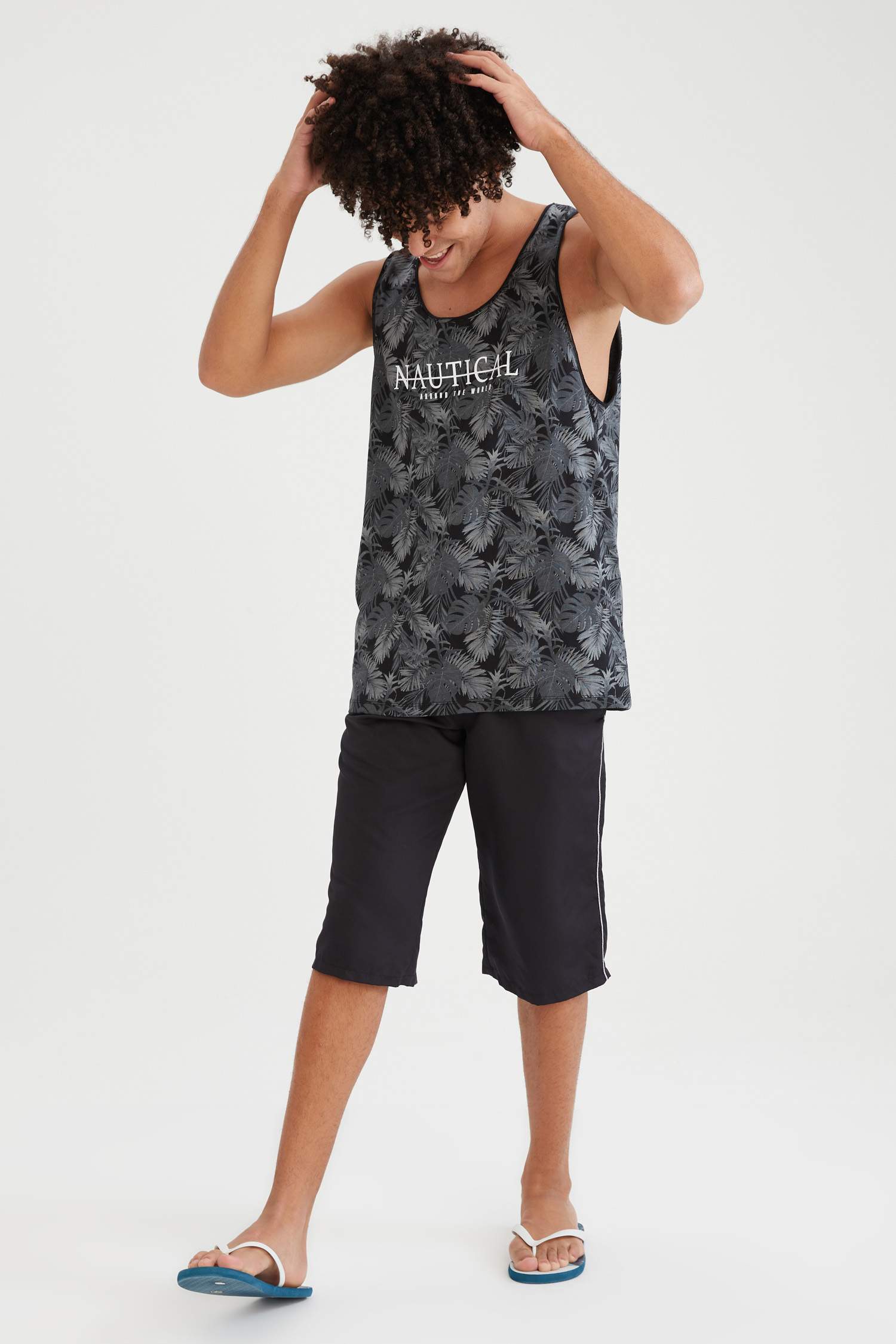 Slim Fit Baskılı Atlet
