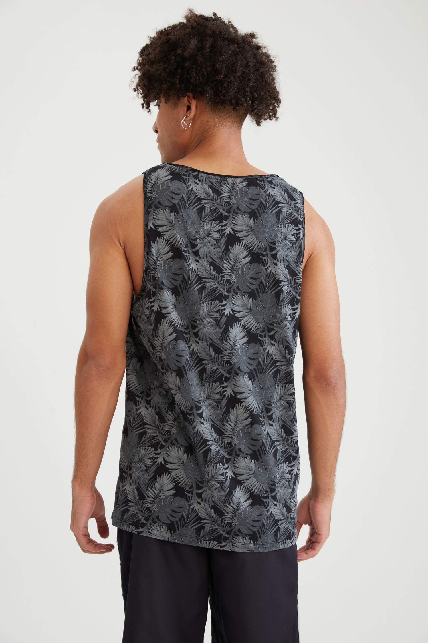 Slim Fit Baskılı Atlet
