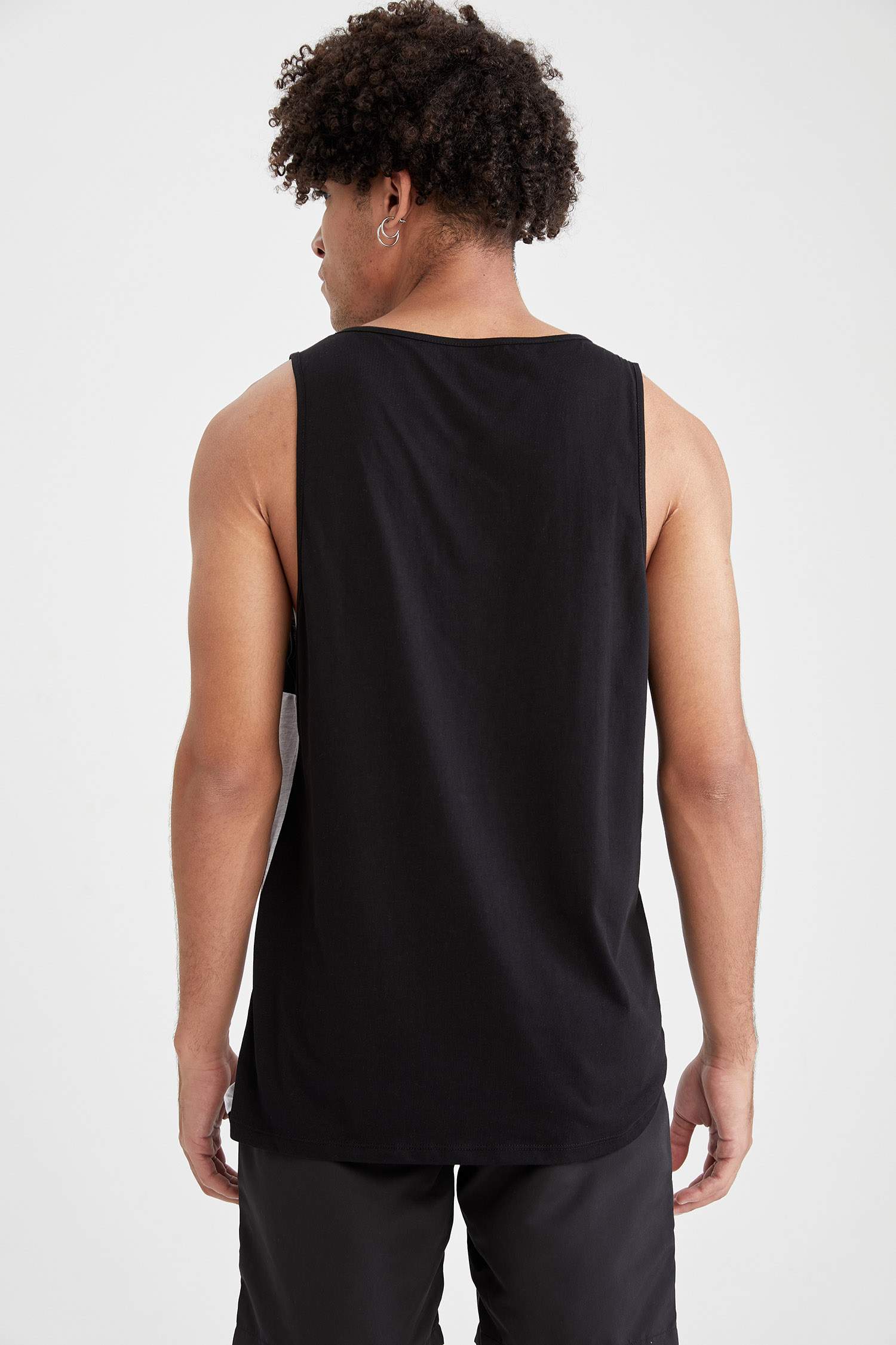 Slim Fit Baskılı Kolsuz Atlet