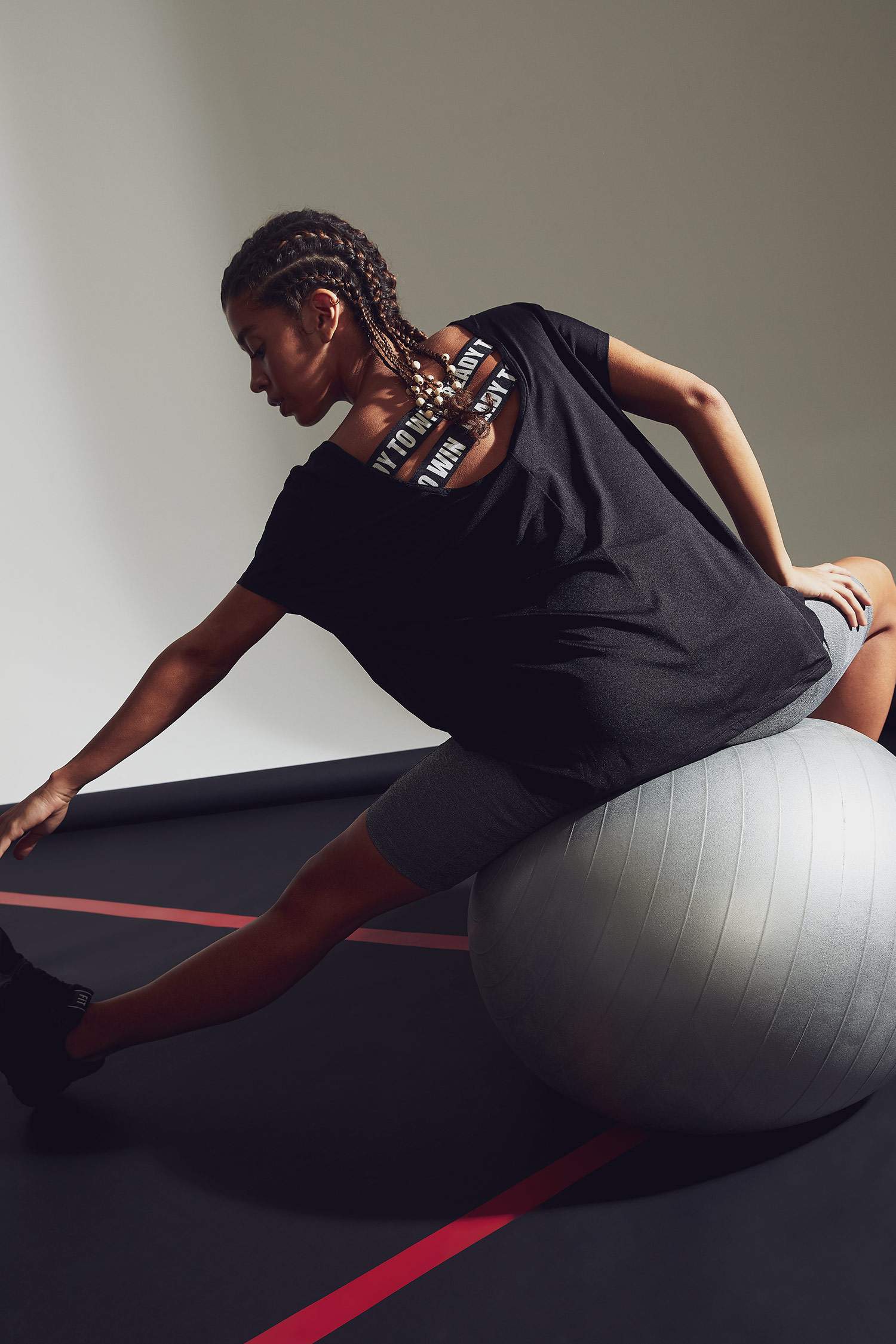 Slogan Baskılı Relax Fit Spor Tişört