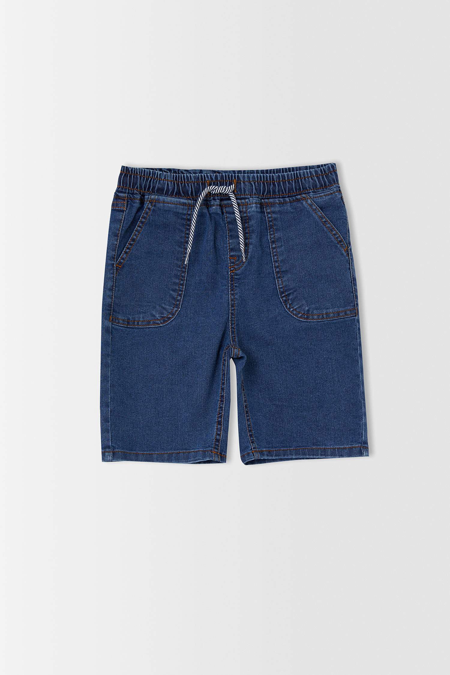 Erkek Çocuk Relax Fit Esnek Belli Jean Bermuda Şort