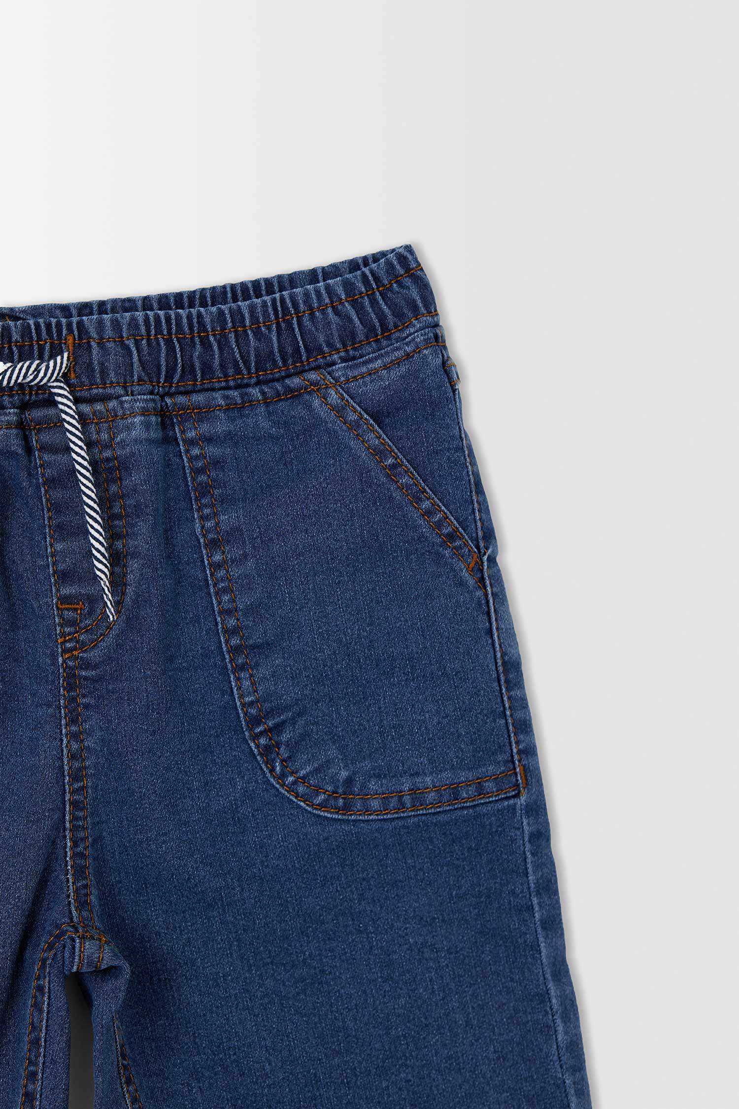 Erkek Çocuk Relax Fit Esnek Belli Jean Bermuda Şort