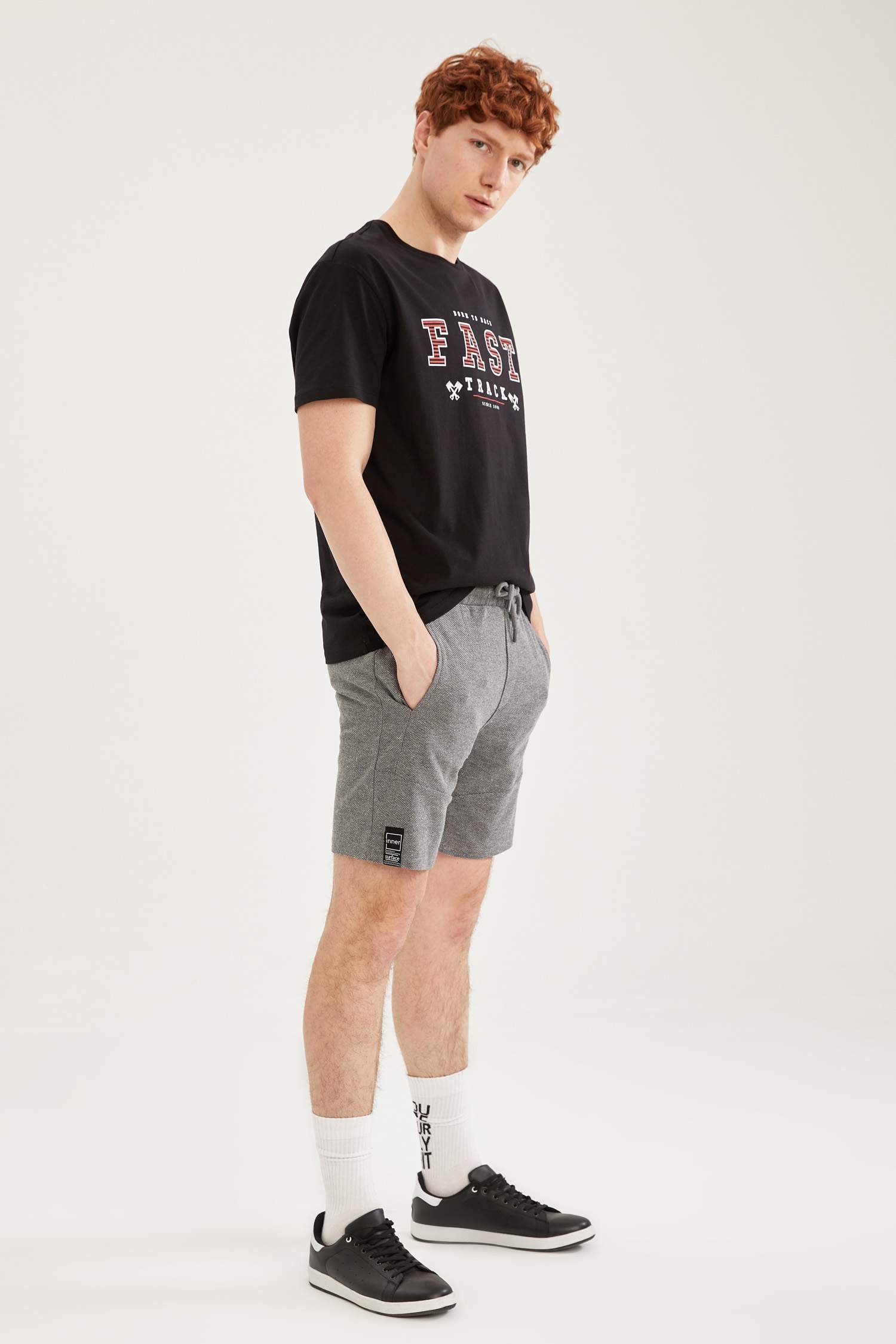 Slim Fit Beli Bağcıklı Basic Şort