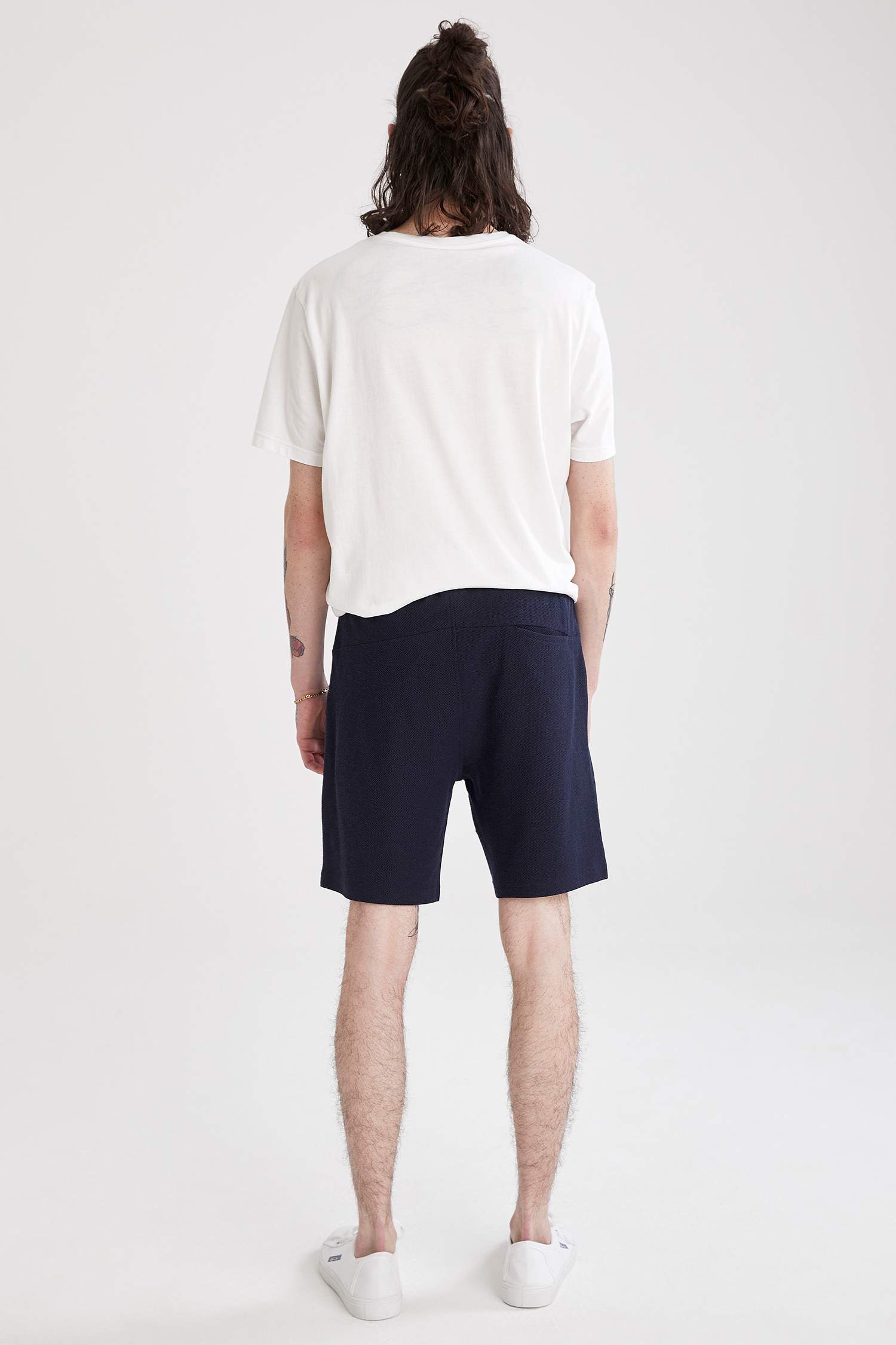 Slim Fit Beli Bağcıklı Basic Şort
