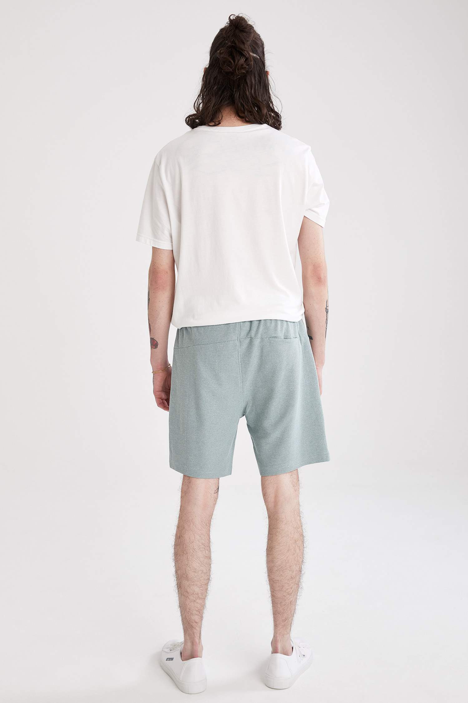 Slim Fit Beli Bağcıklı Basic Şort