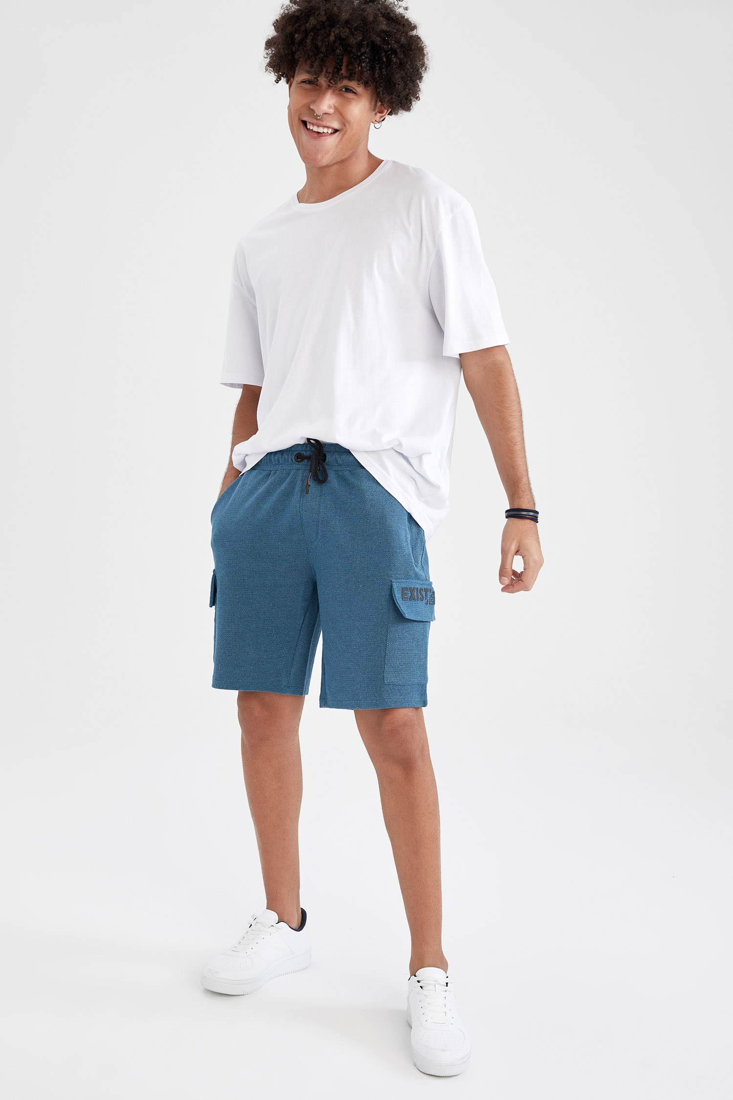 Slim Fit Kargo Cepli Şort