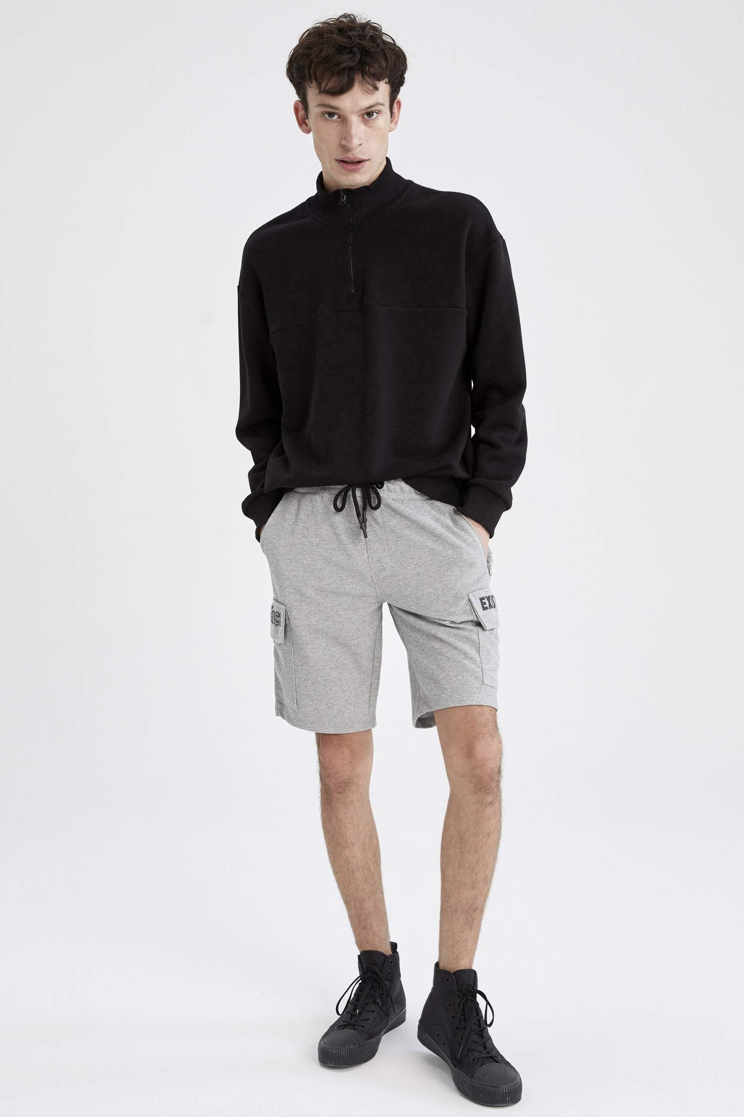 Slim Fit Kargo Cepli Şort