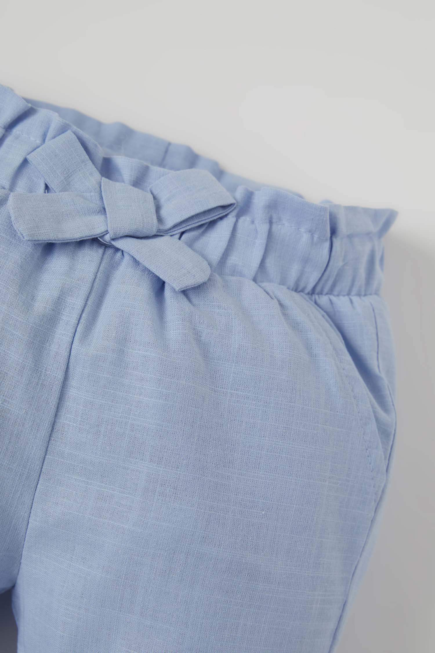 Kız Bebek Paperbag Pamuklu Keten Pantolon