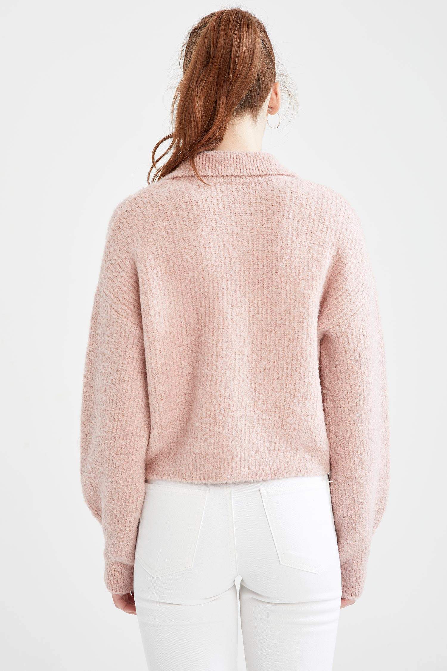 Coool Polo Yaka Relax Fit Crop Triko Hırka