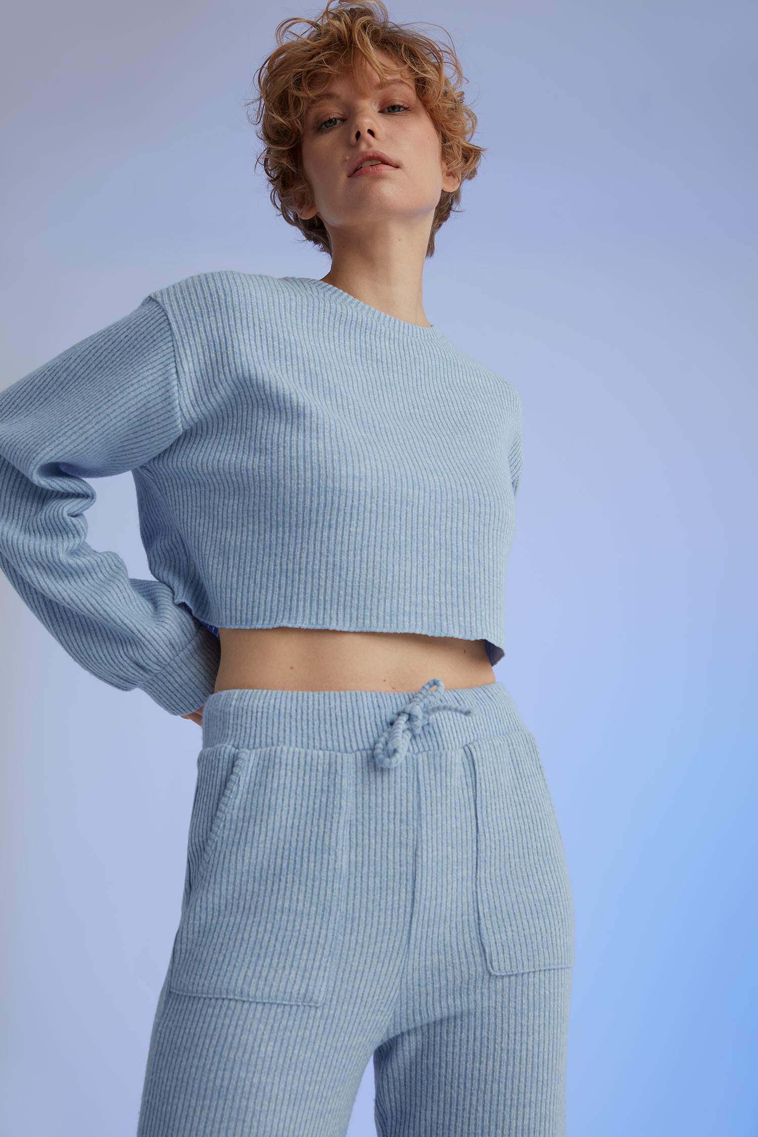 Oversize Fit Crop Sweatshirt