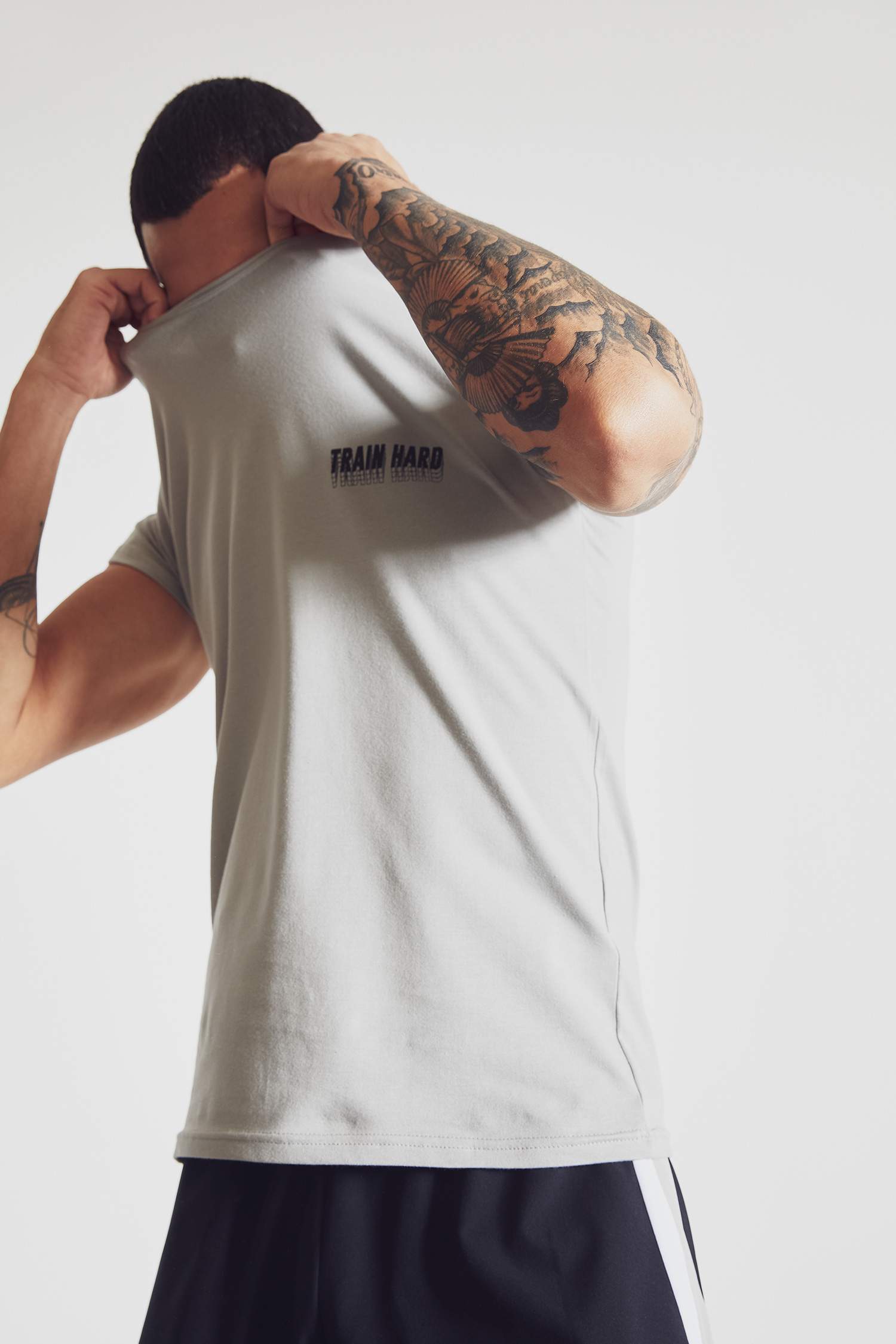Ekstra Slim Fit Bisiklet Yaka Yazı Baskılı Kısa Kollu Tişört