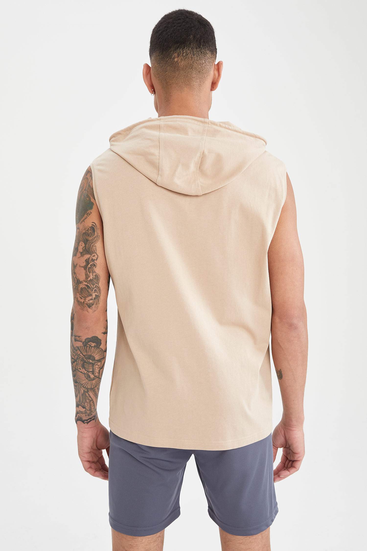 Slim Fit Kapüşonlu Kolsuz Spor Basketbol Tişört