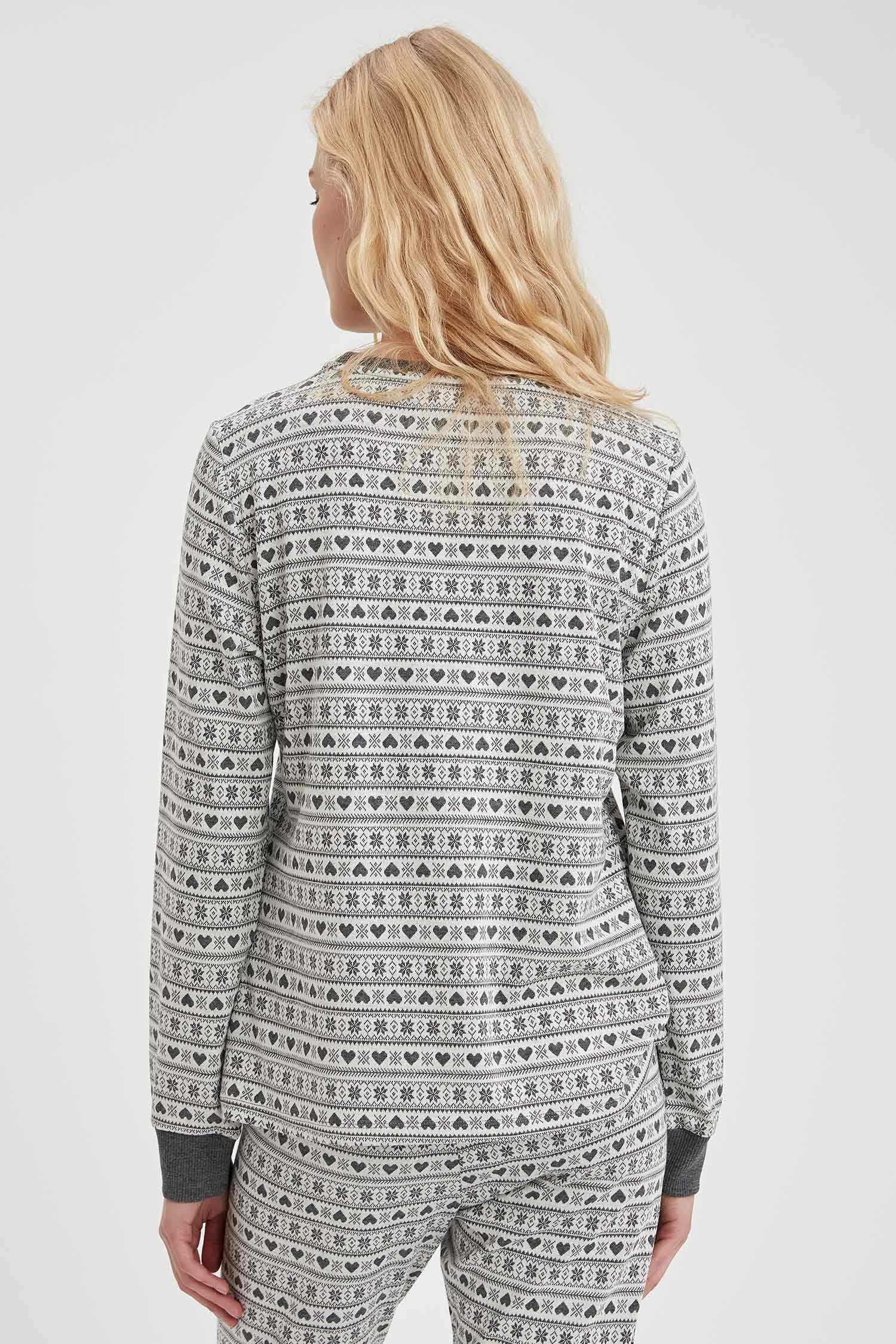 Kalp Desenli Pijama Üstü