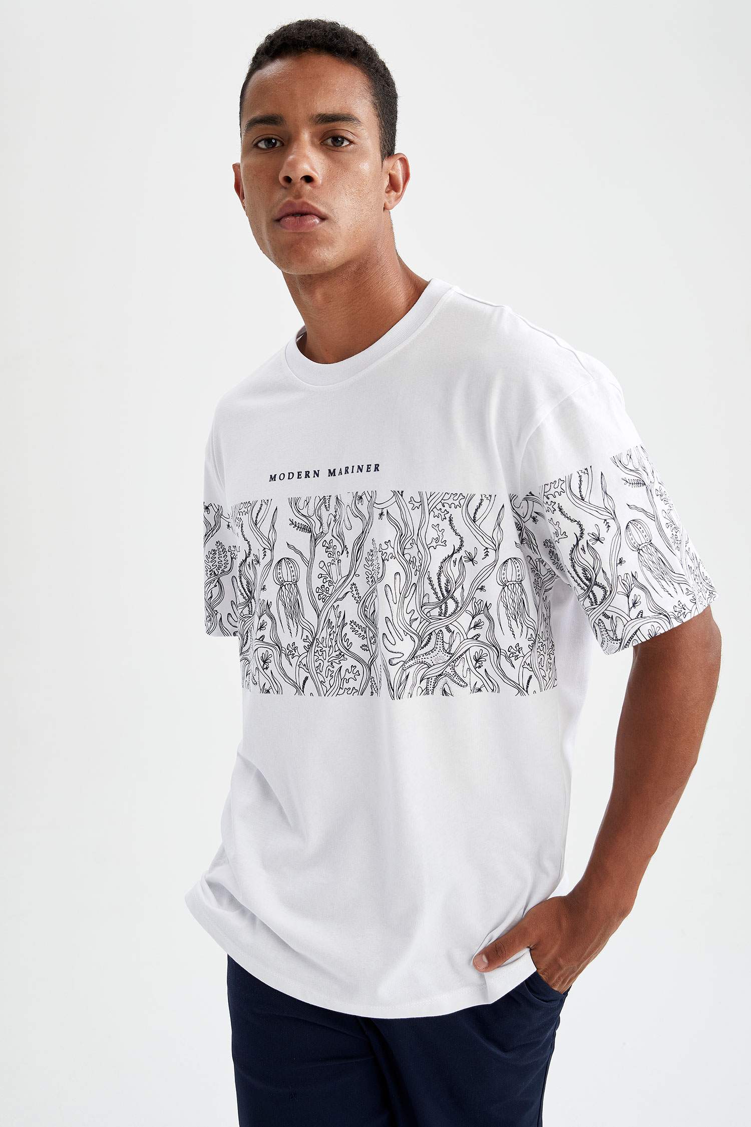 Oversize Fit Baskılı Kısa Kollu Tişört