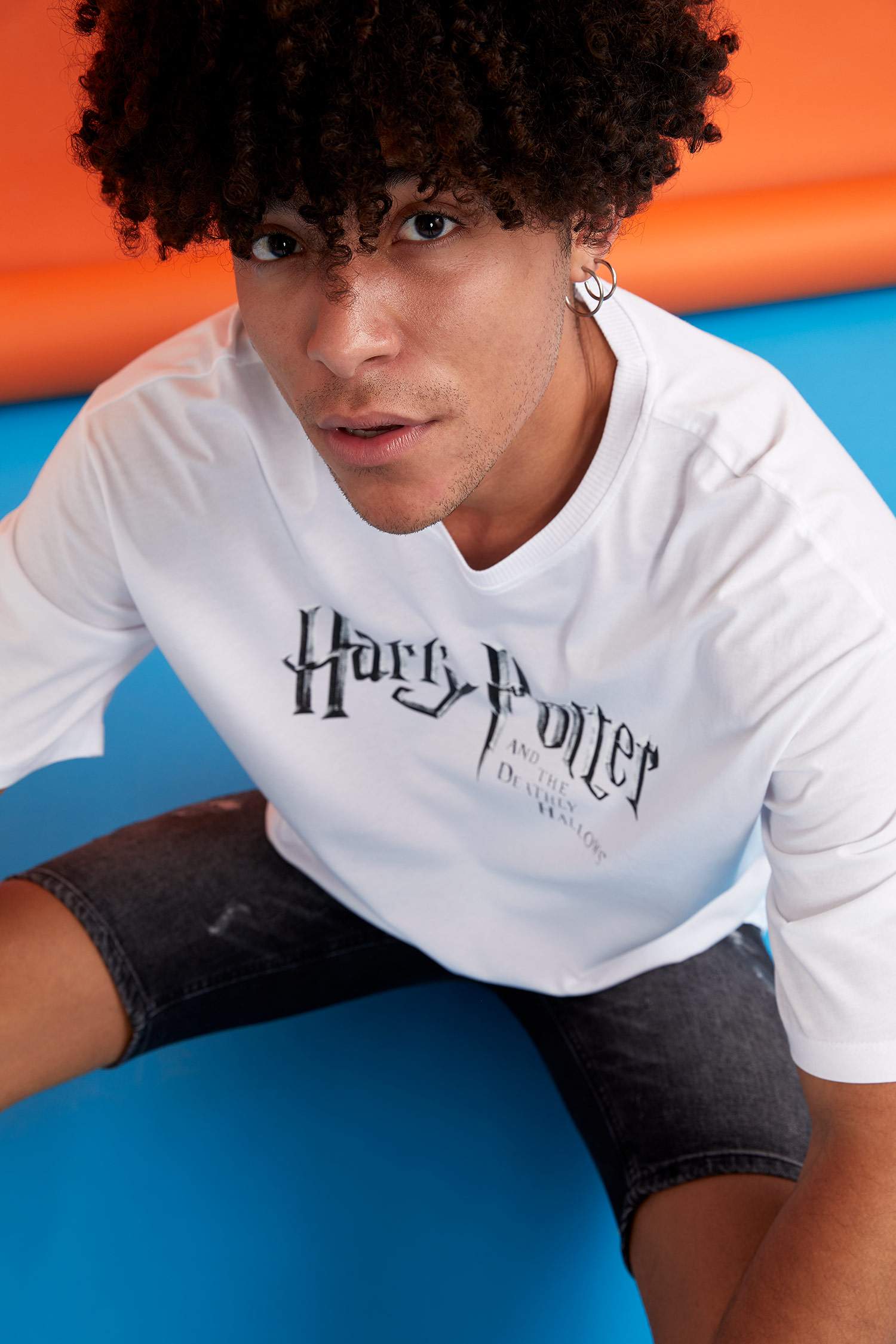 Harry Potter Lisanslı Oversize Fit Bisiklet Yaka Kısa Kollu Tişört