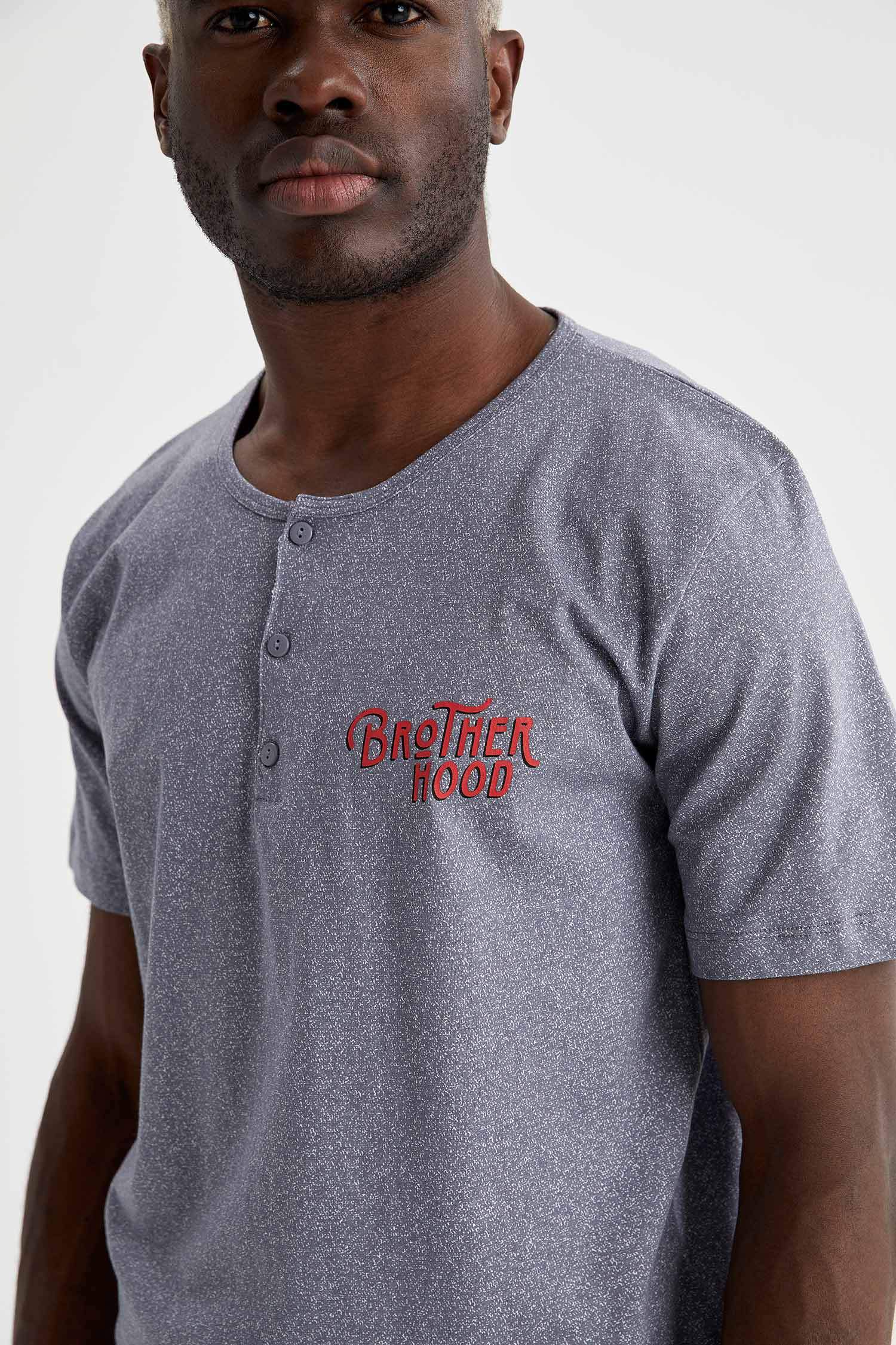Regular Fit Pamuklu Kısa Kol Pijama Takım