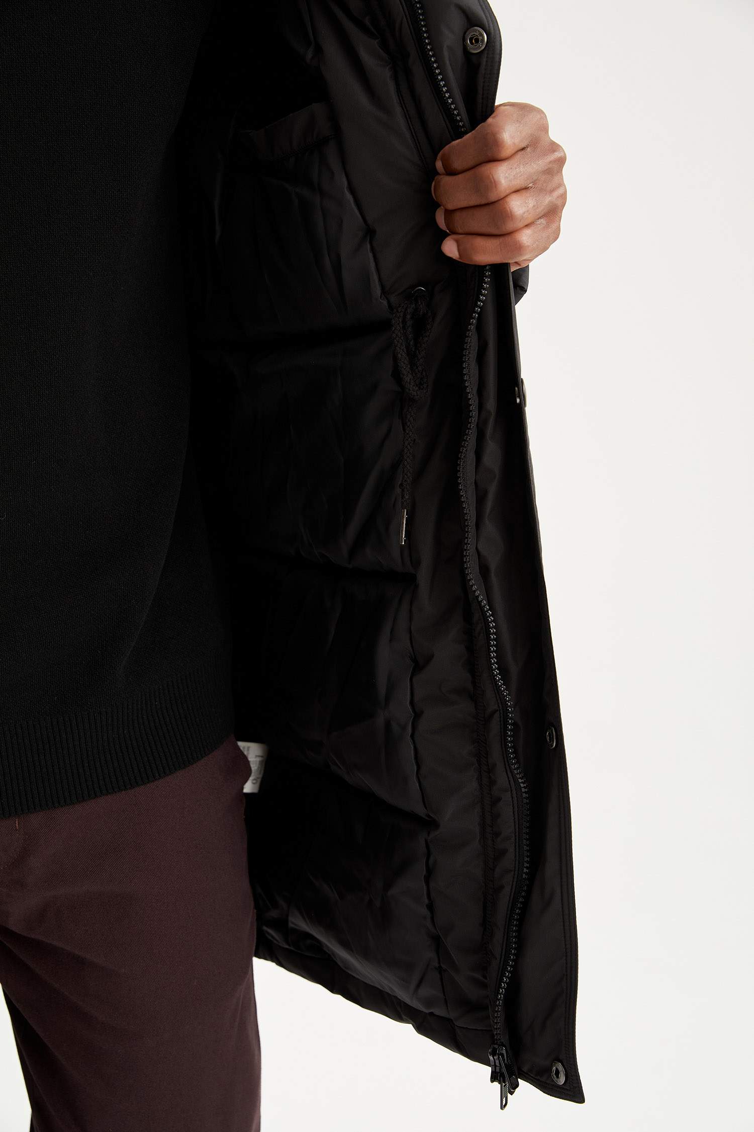 Oversize Fit Kapüşonlu Kalın Mont