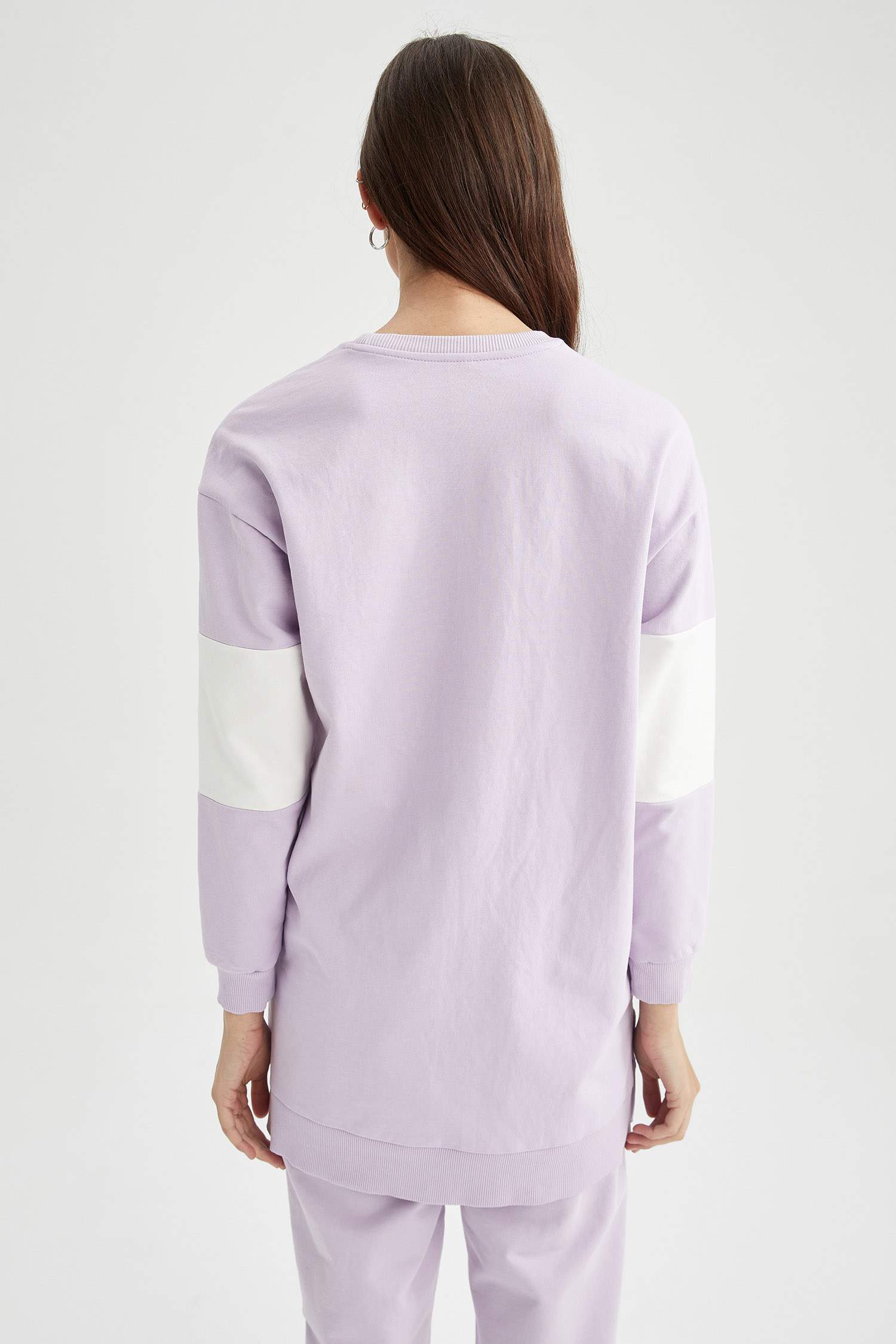 Relax Fit Renk Bloklu Sweat Tunik