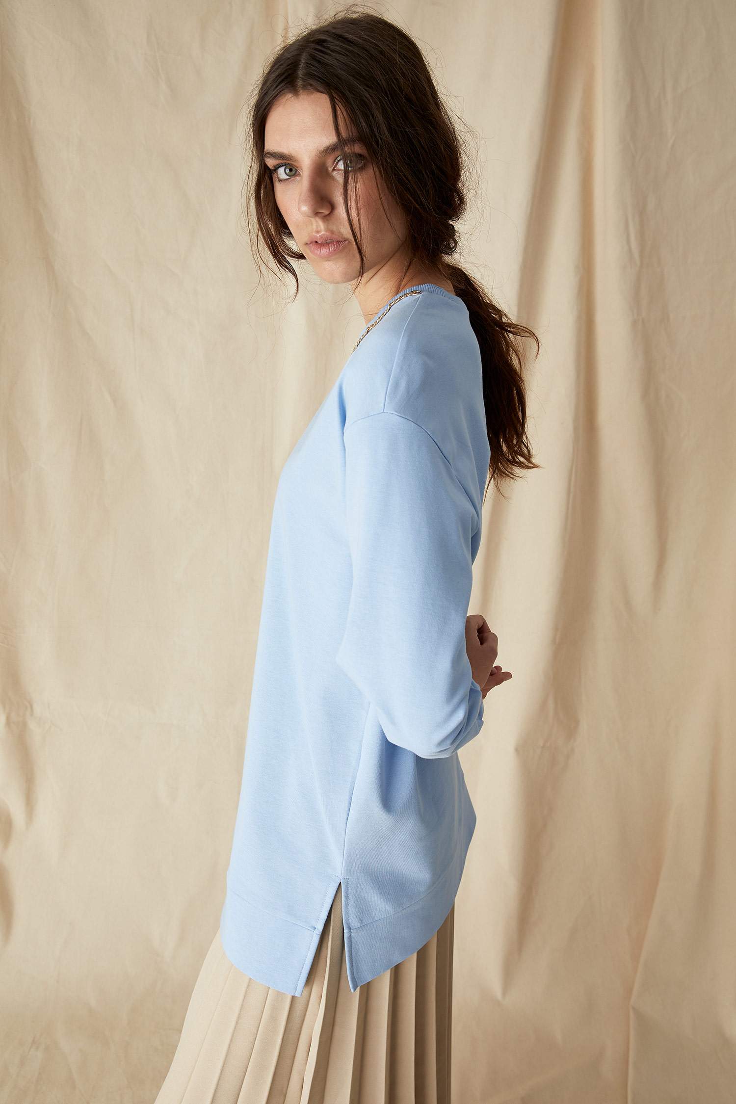 Zincir Detaylı Relax Fit Sweat Tunik