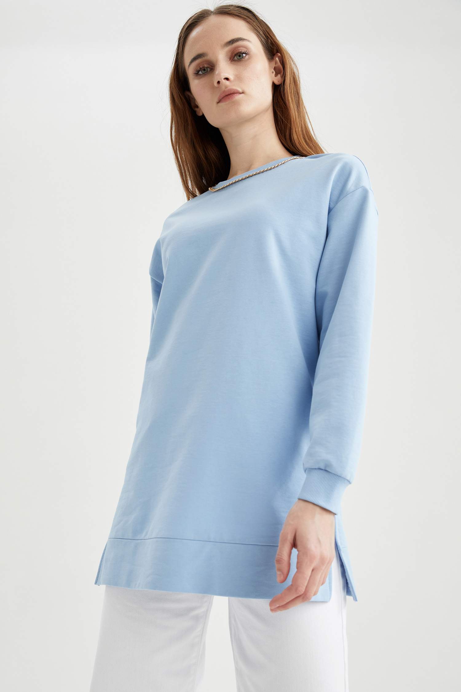 Zincir Detaylı Relax Fit Sweat Tunik