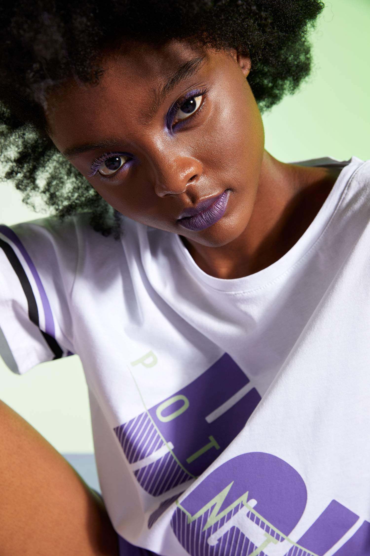 Slogan Baskılı Oversize Fit Şerit Detaylı Spor Tişört