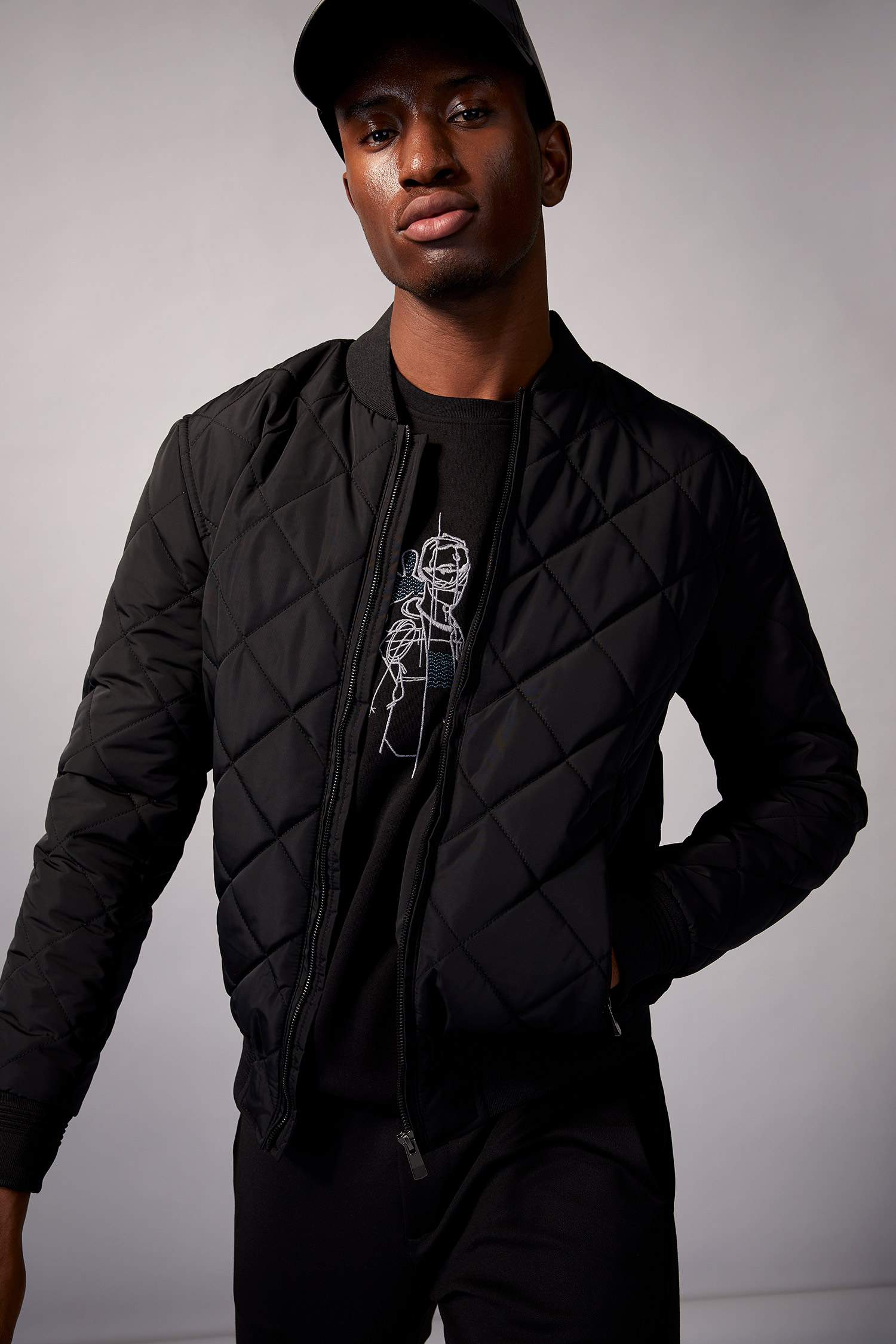 Slim Fit Kolej Yaka Bomber Süet Mont